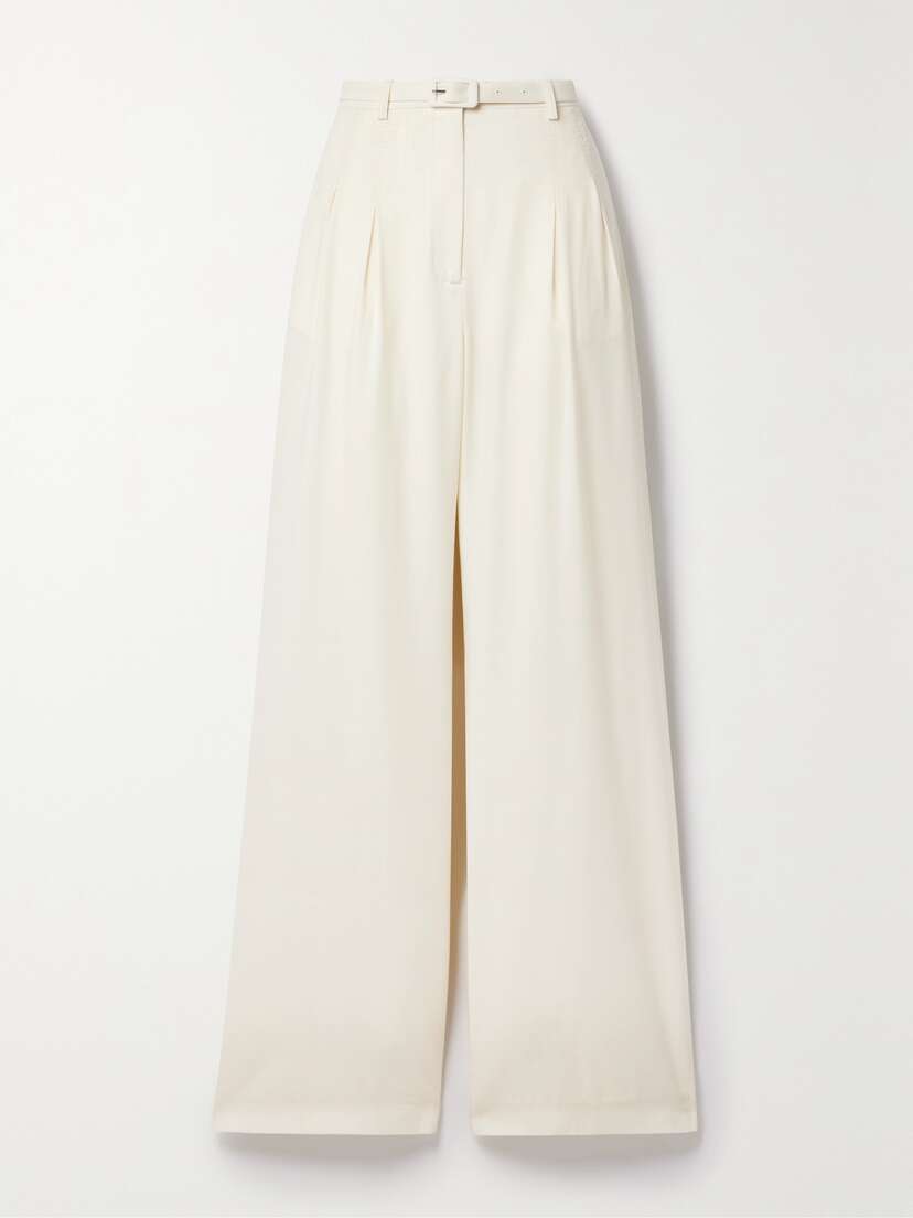Gabriela Hearst Vargas Belted Pleated Cashmere-twill Pants