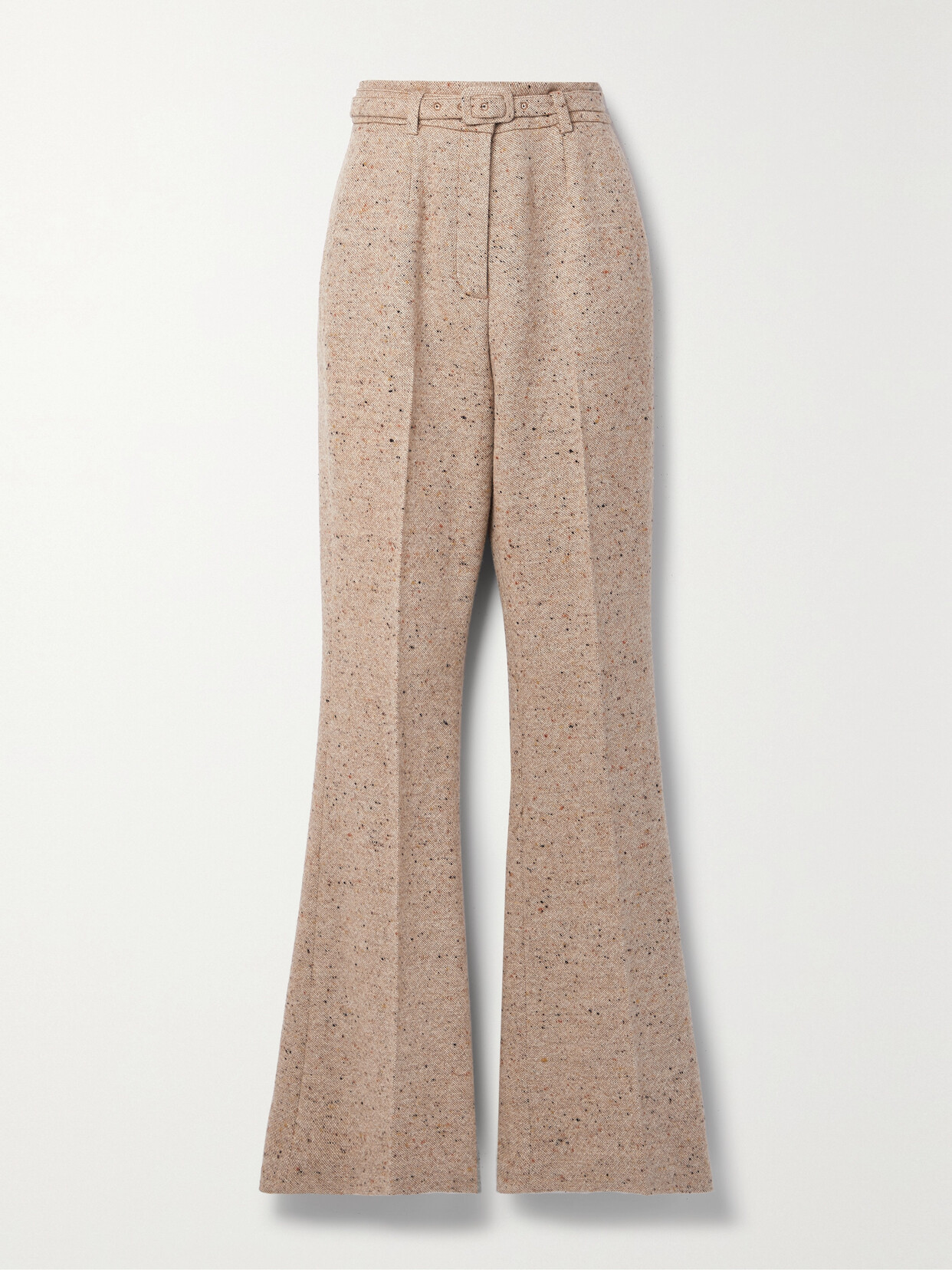 Gabriela Hearst Josh Wool And Cashmere-blend Flared Pants In Neutrals