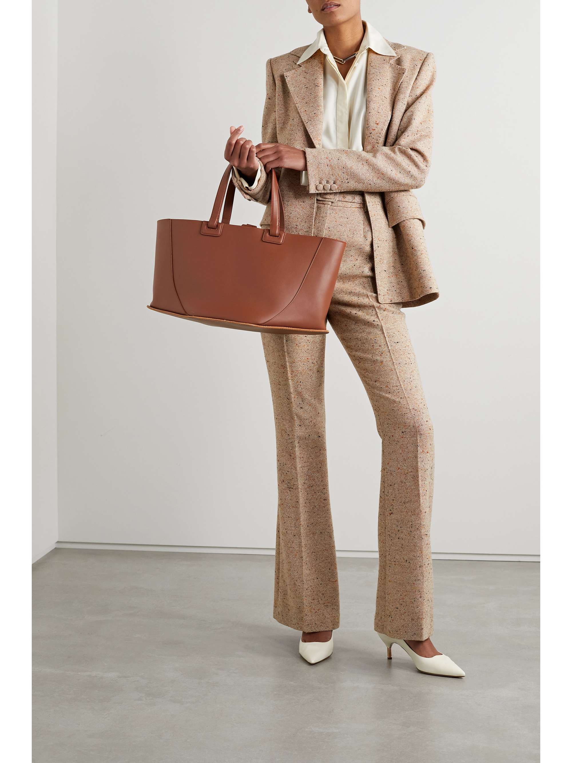 GABRIELA HEARST Josh pleated wool and cashmere-blend flared pants