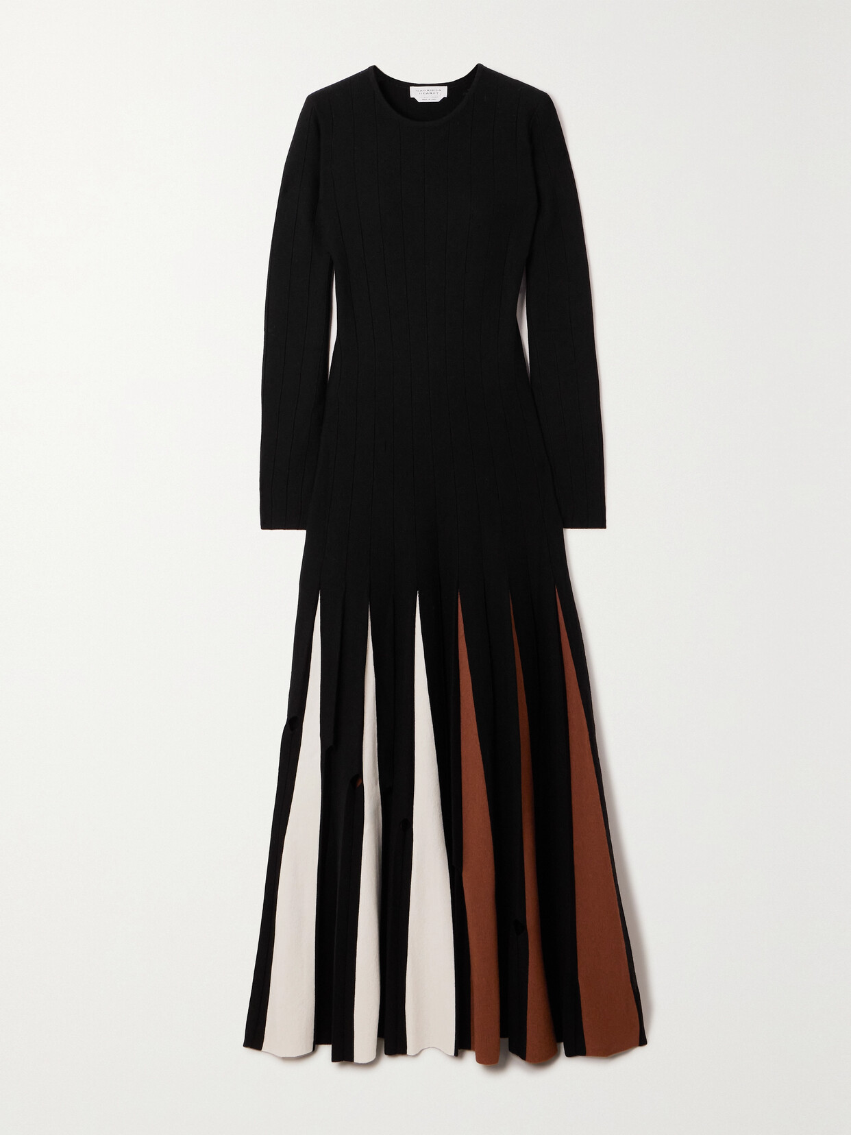 Gabriela Hearst - Ottavia Pleated Color-block Wool Midi Dress - Black