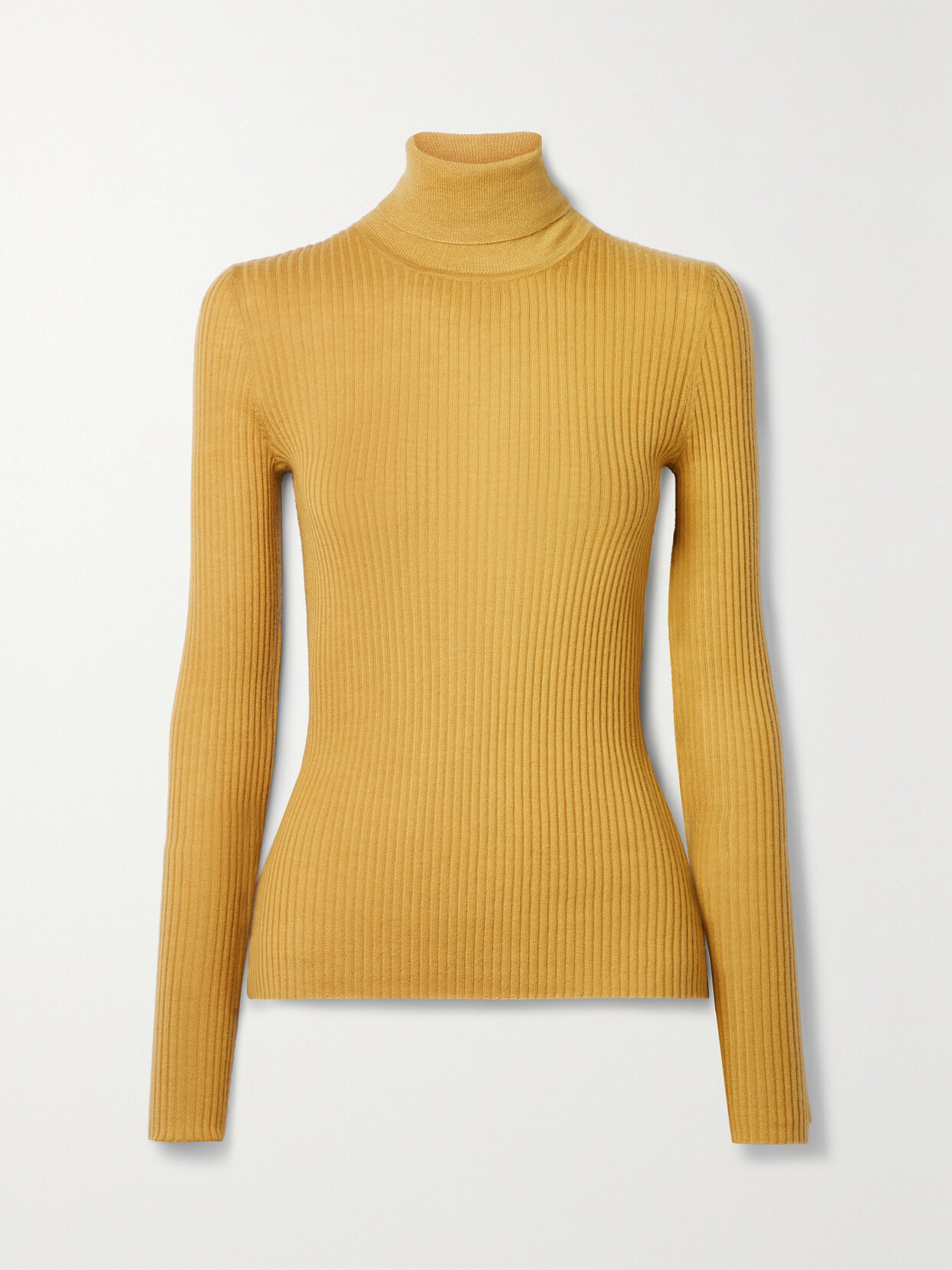 Gabriela Hearst - Peppe Ribbed Cashmere And Silk-blend Turtleneck Sweater - Gold