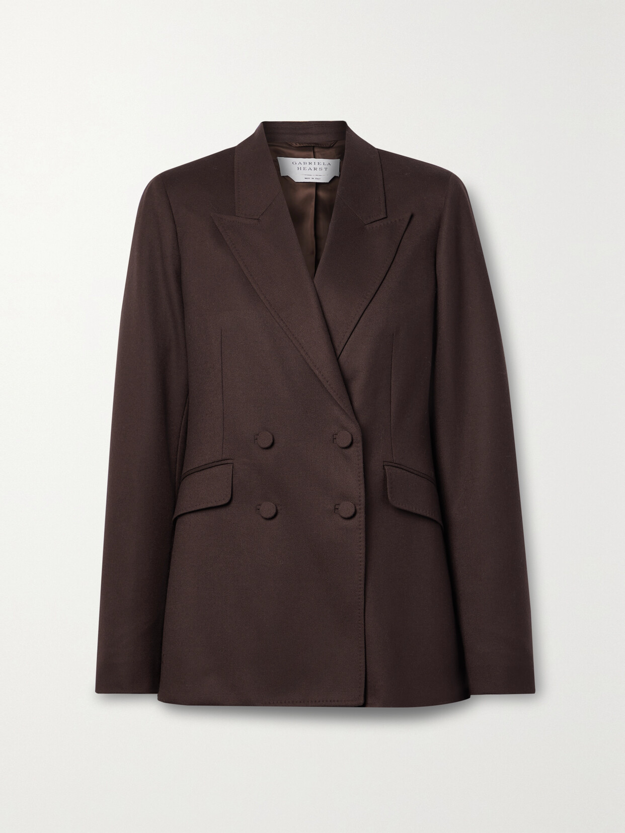 Gabriela Hearst Stephanie Double-breasted Wool-crepe Blazer In Bordeaux