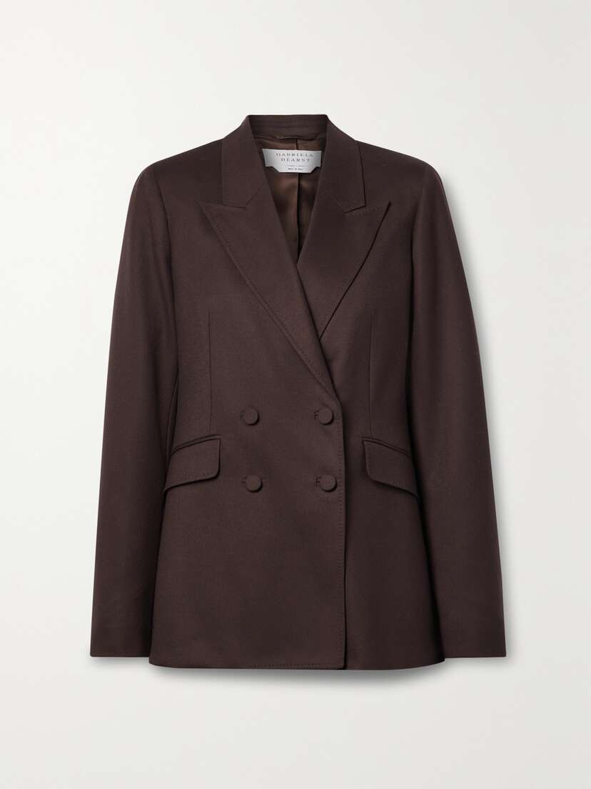 Gabriela Hearst Stephanie Double-breasted Wool-crepe Blazer