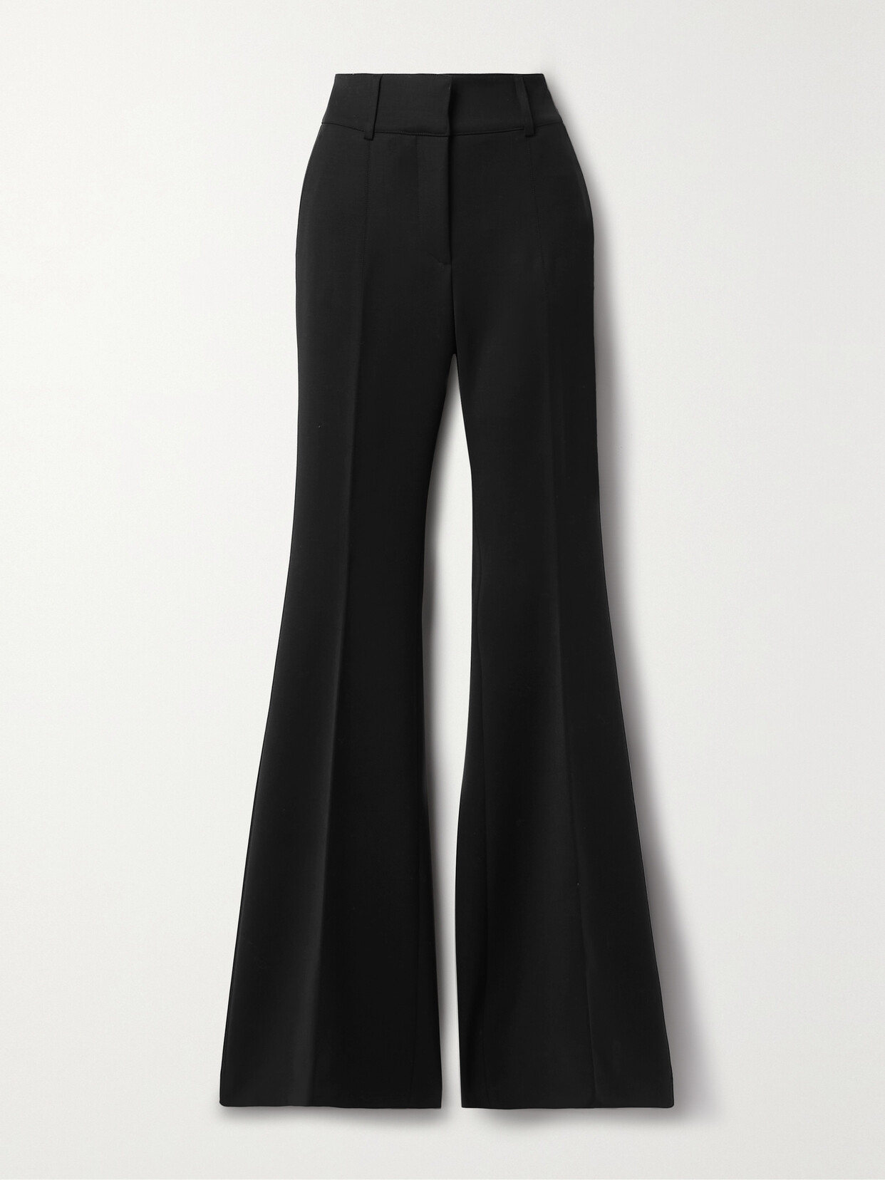 Shop Gabriela Hearst Rhein Wool-crepe Flared Pants In Black