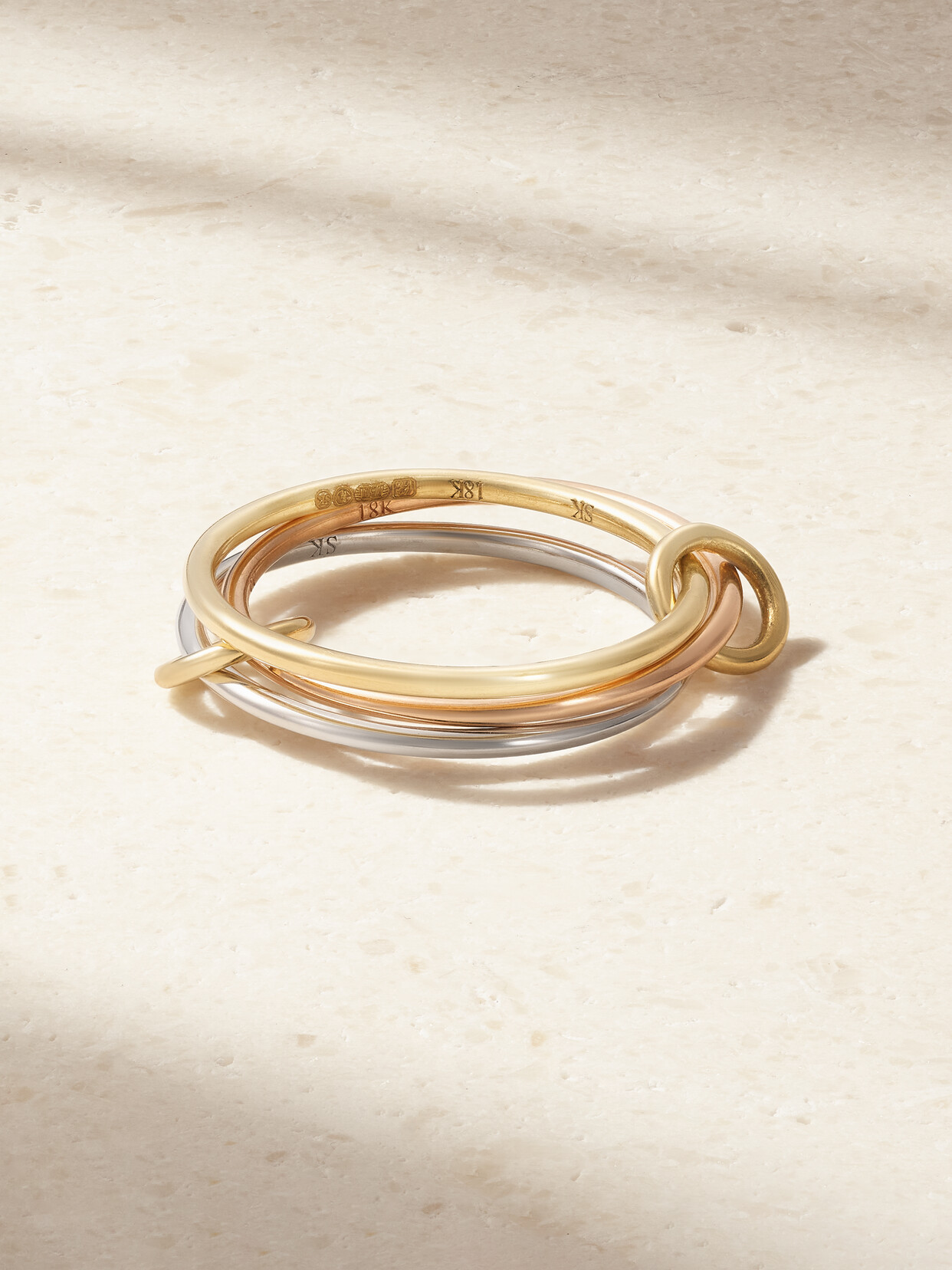 Spinelli Kilcollin - Cyllene Set Of Three 18-karat Yellow, White And Rose Gold Rings - 6