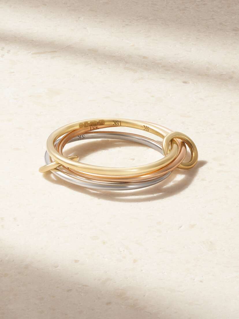Spinelli Kilcollin Cyllene Set Of Three 18-karat Yellow, White And Rose Gold Rings