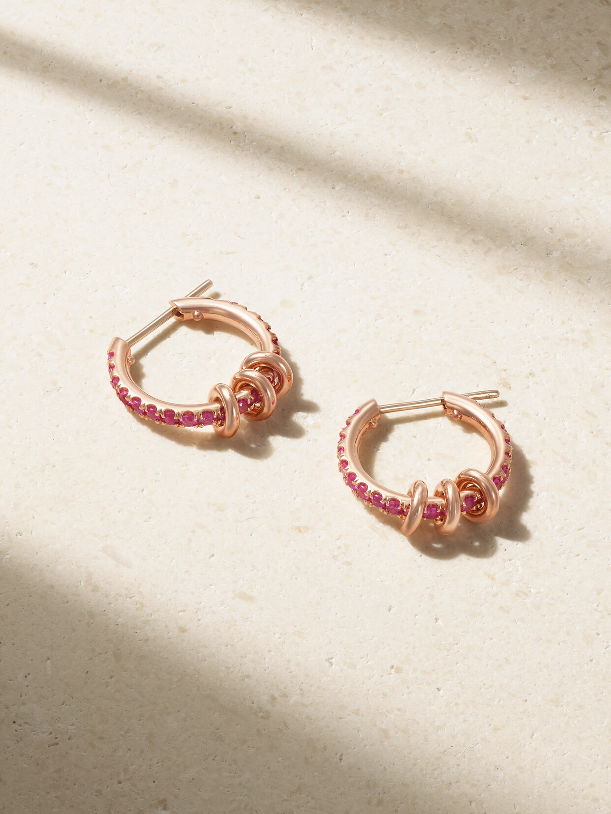 Spinelli Kilcollin - Ara 18-karat Rose Gold Sapphire Hoop Earrings - One size