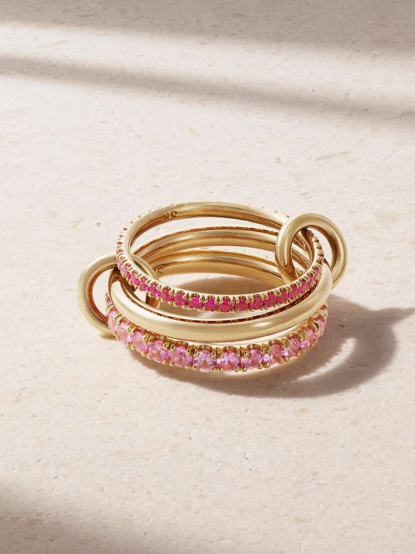 Spinelli Kilcollin Norah Set Of Three 1-karat Gold Sapphire Rings
