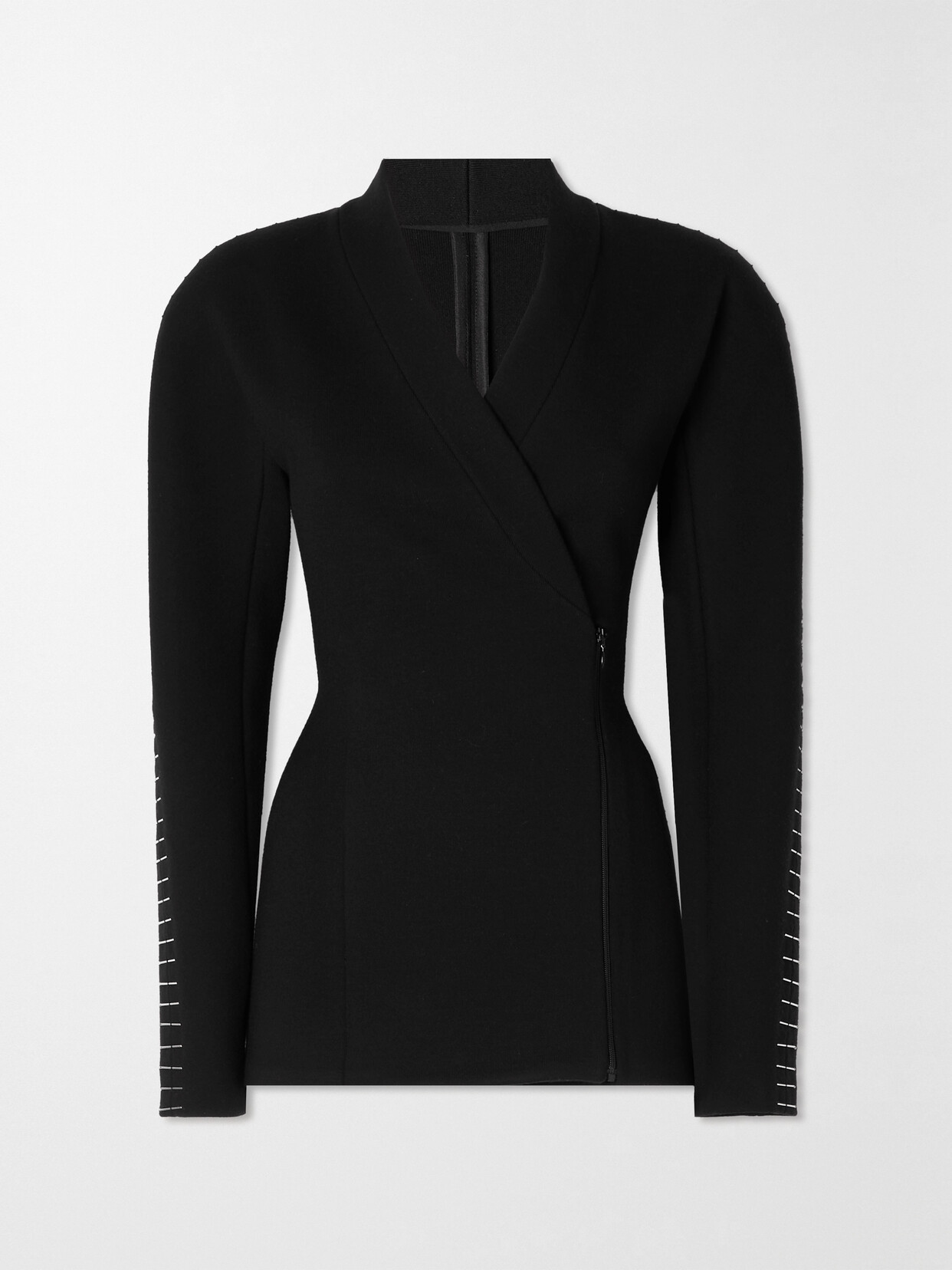 Alaïa Double-breasted Stretch-knit Blazer In Black