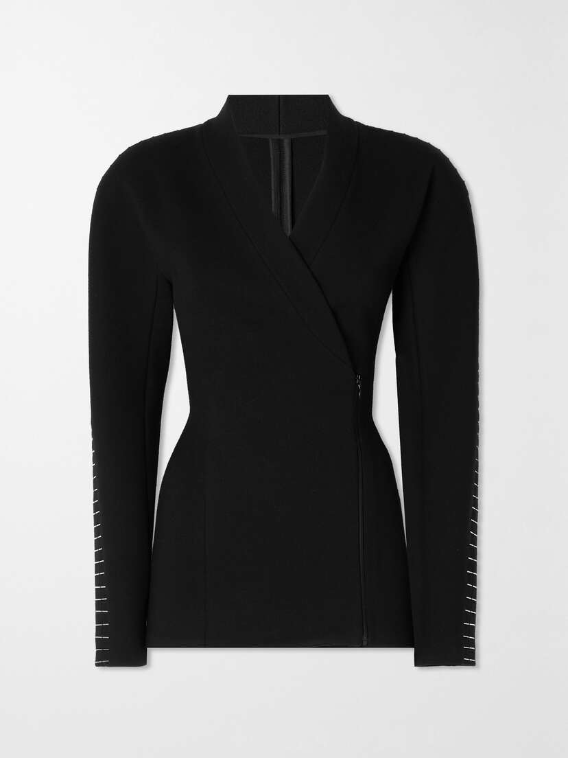 Alaïa Double-breasted Stretch-knit Blazer