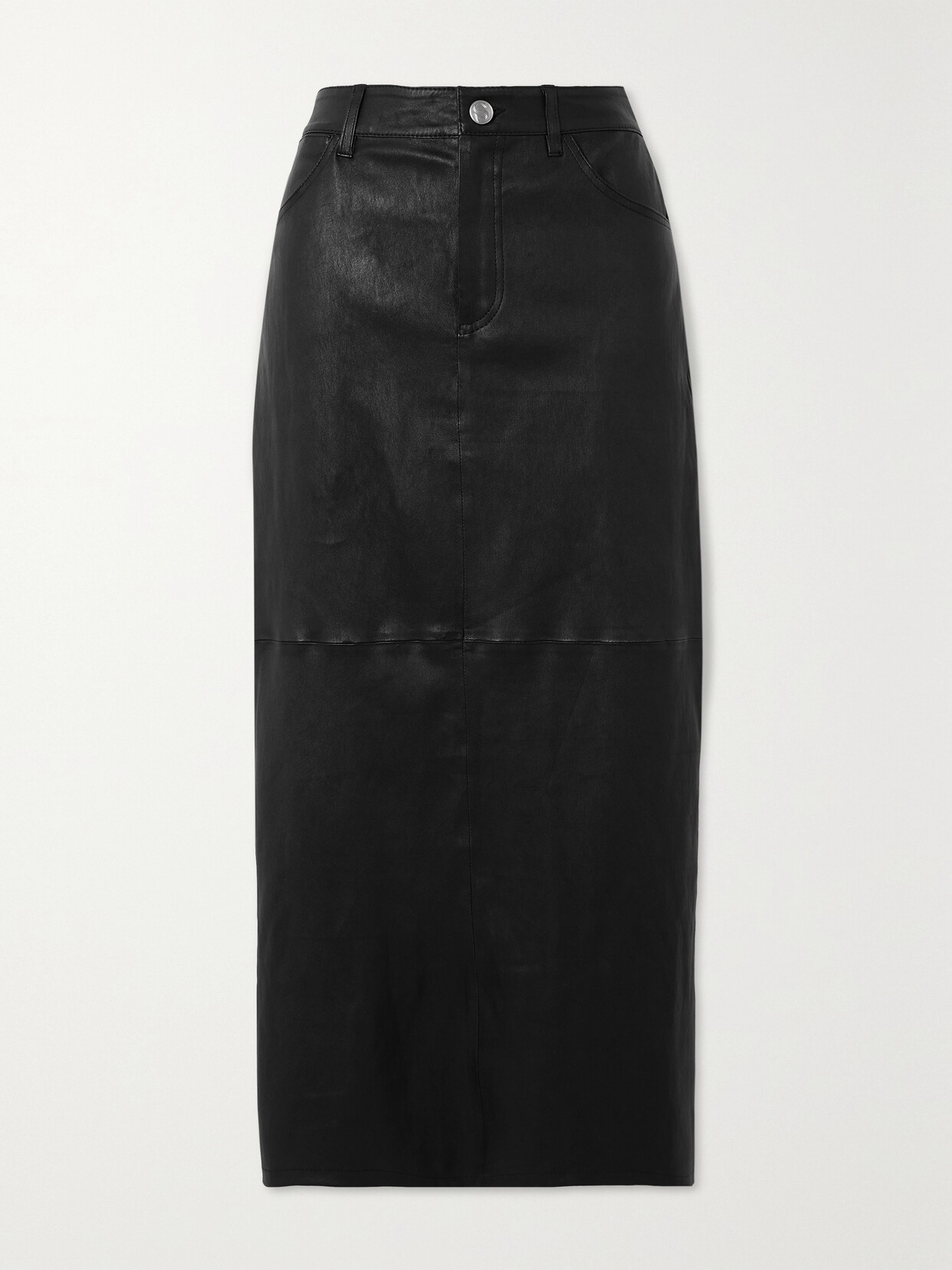 SPRWMN - Paneled Leather Maxi Skirt - Black