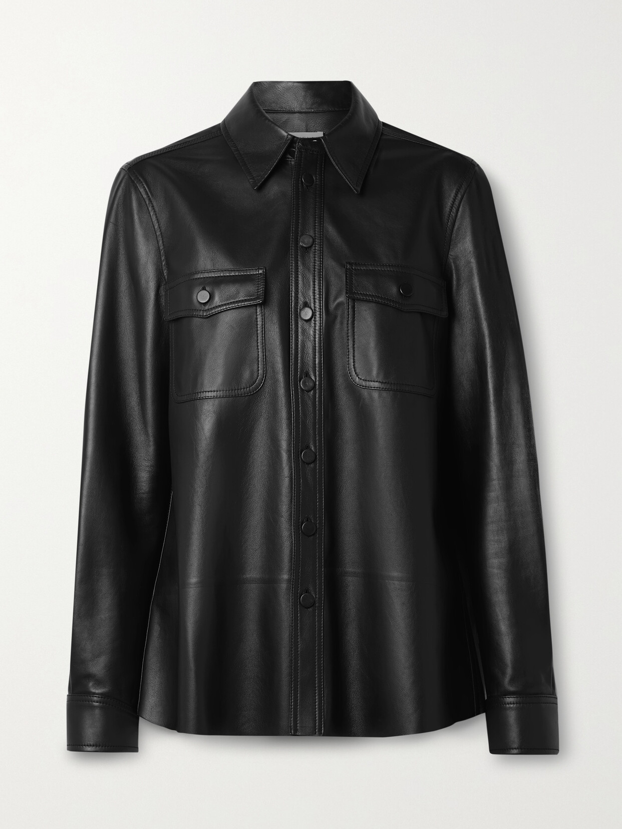 Shop Gabriela Hearst John Austin Leather Jacket In Black