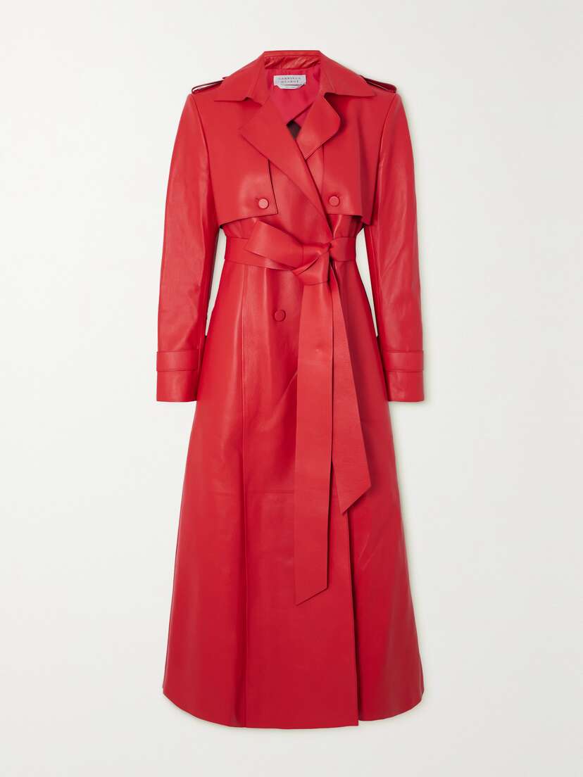 Gabriela Hearst Fontana Double-breasted Leather Trench Coat