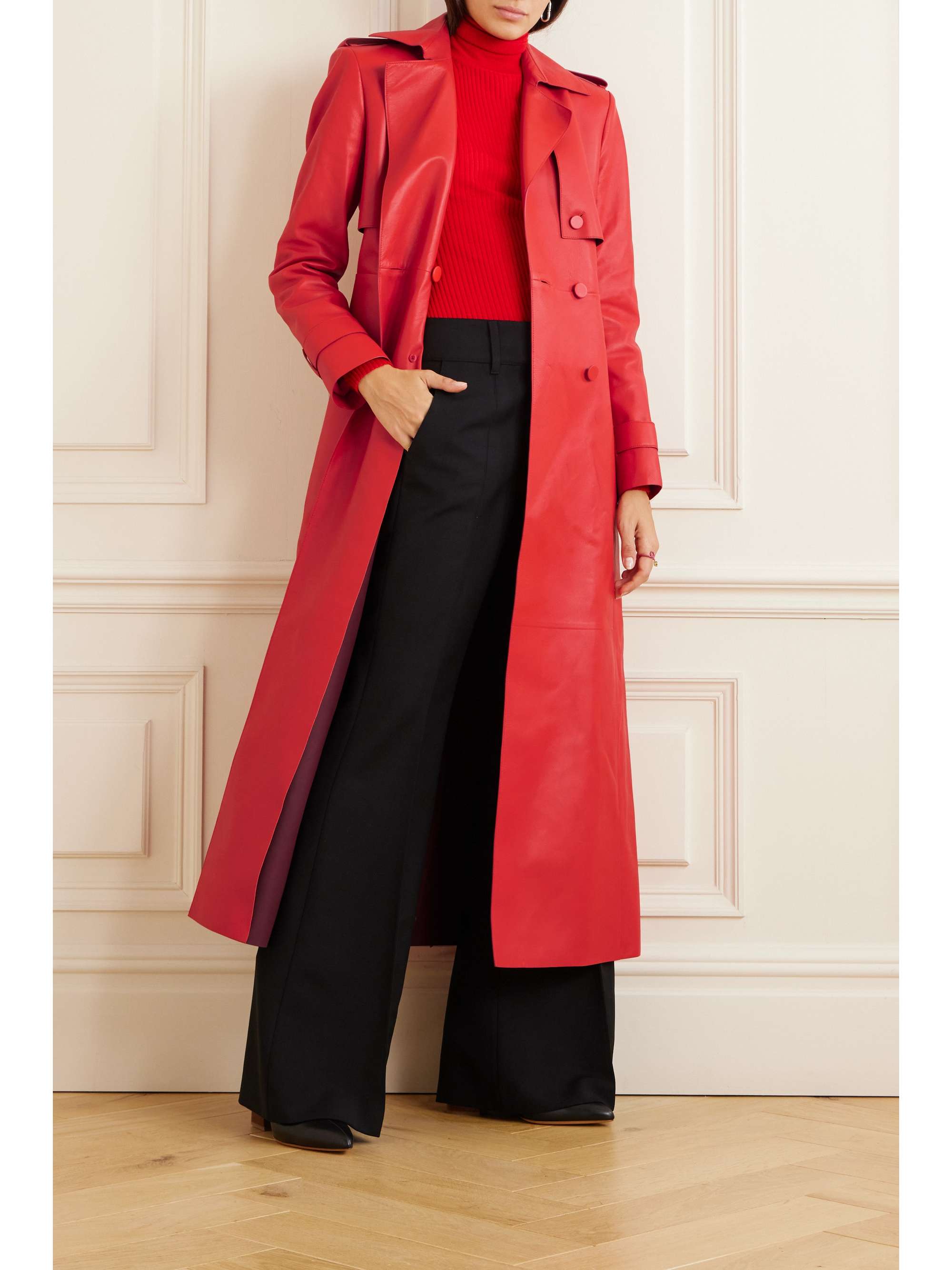 GABRIELA HEARST Fontana double-breasted leather trench coat | NET-A-PORTER