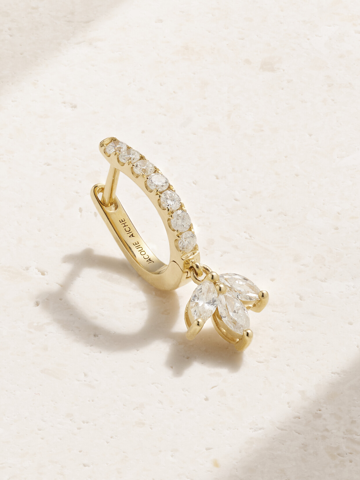 Jacquie Aiche - 14-karat Gold Diamond Single Hoop Earring - One size