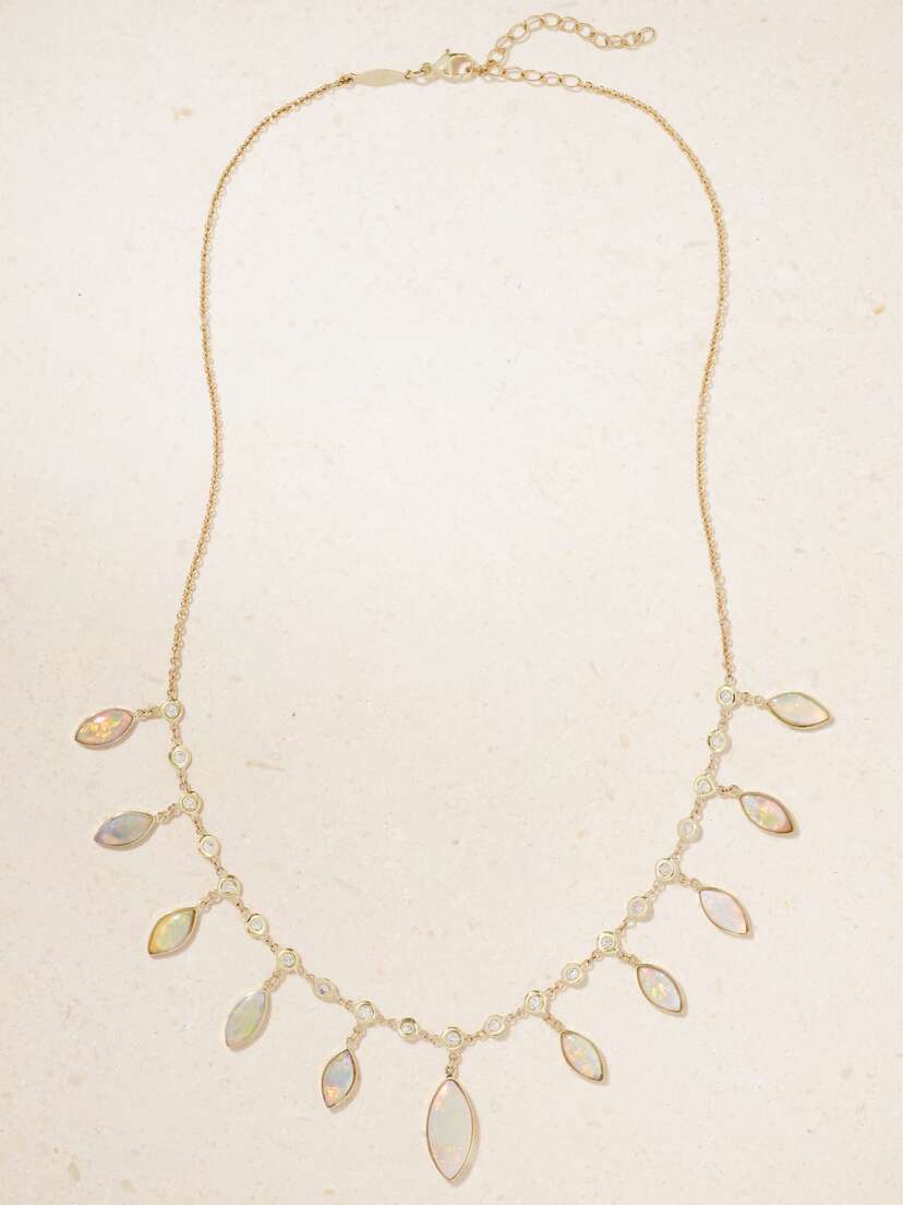 Jacquie Aiche Shaker 14-karat , Opal And Diamond Necklace - One size