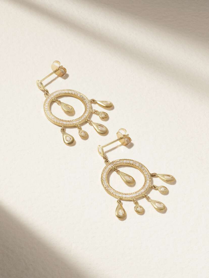 Jacquie Aiche Dream Catcher 14-karat Gold Diamond Earrings