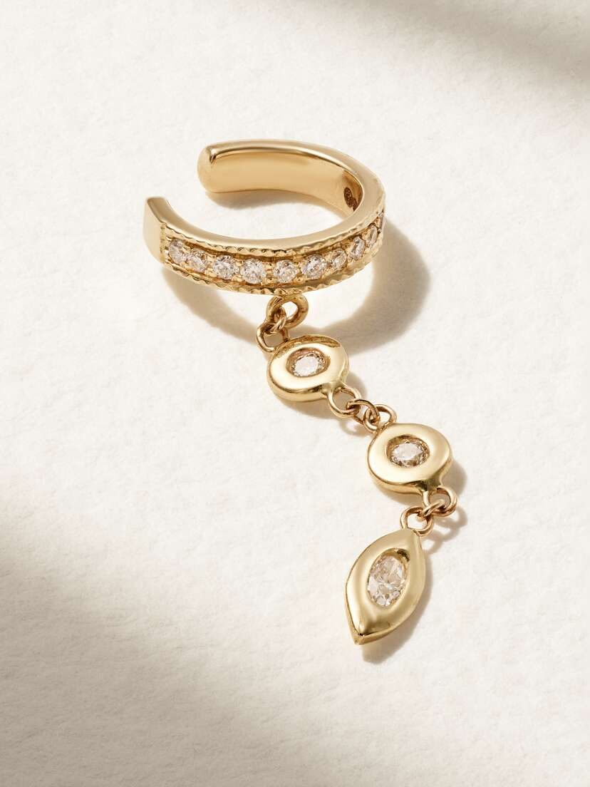 Jacquie Aiche 14-karat Gold Diamond Ear Cuff