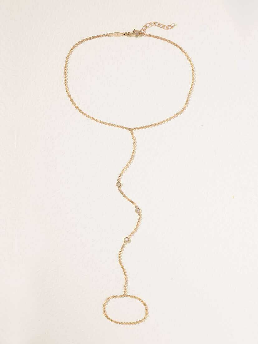 Jacquie Aiche 14-karat Gold Diamond Anklet