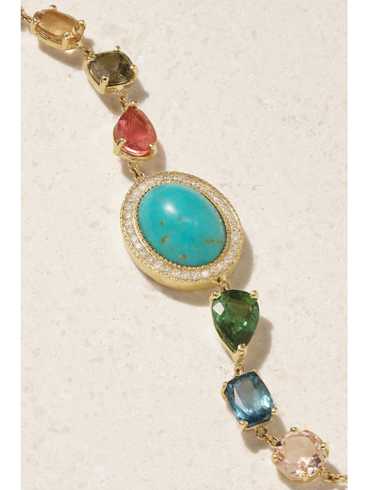 Shop Jacquie Aiche 14-karat Gold Multi-stone Bracelet