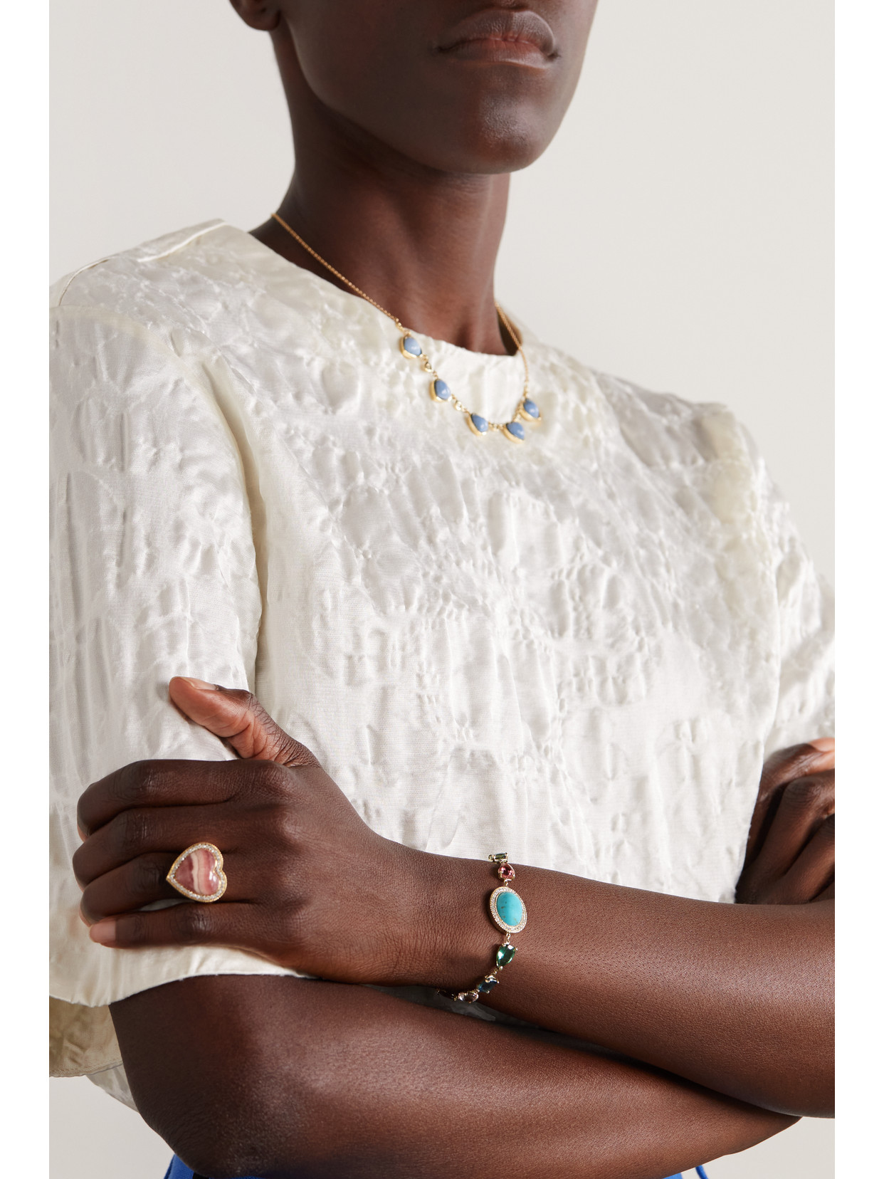Jacquie Aiche 14-karat Gold Multi-stone Bracelet In Gold