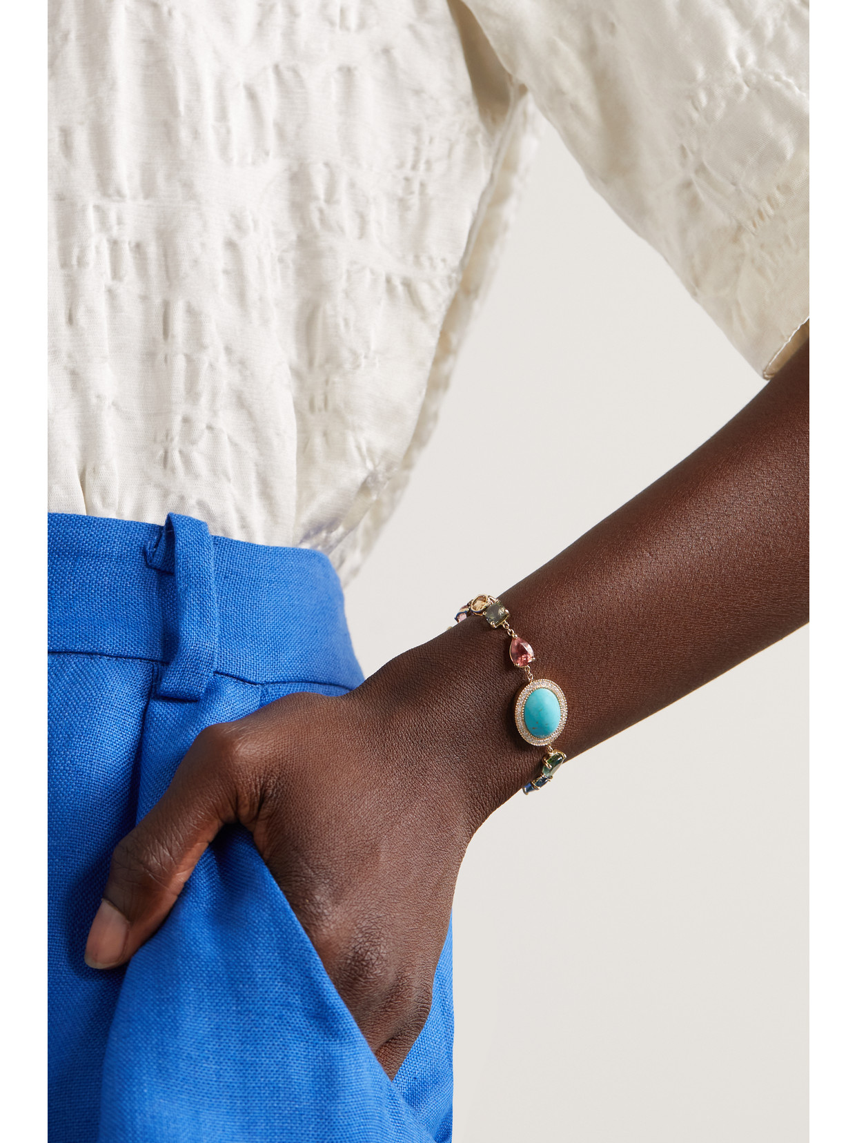 Jacquie Aiche 14-karat Gold Multi-stone Bracelet In Gold