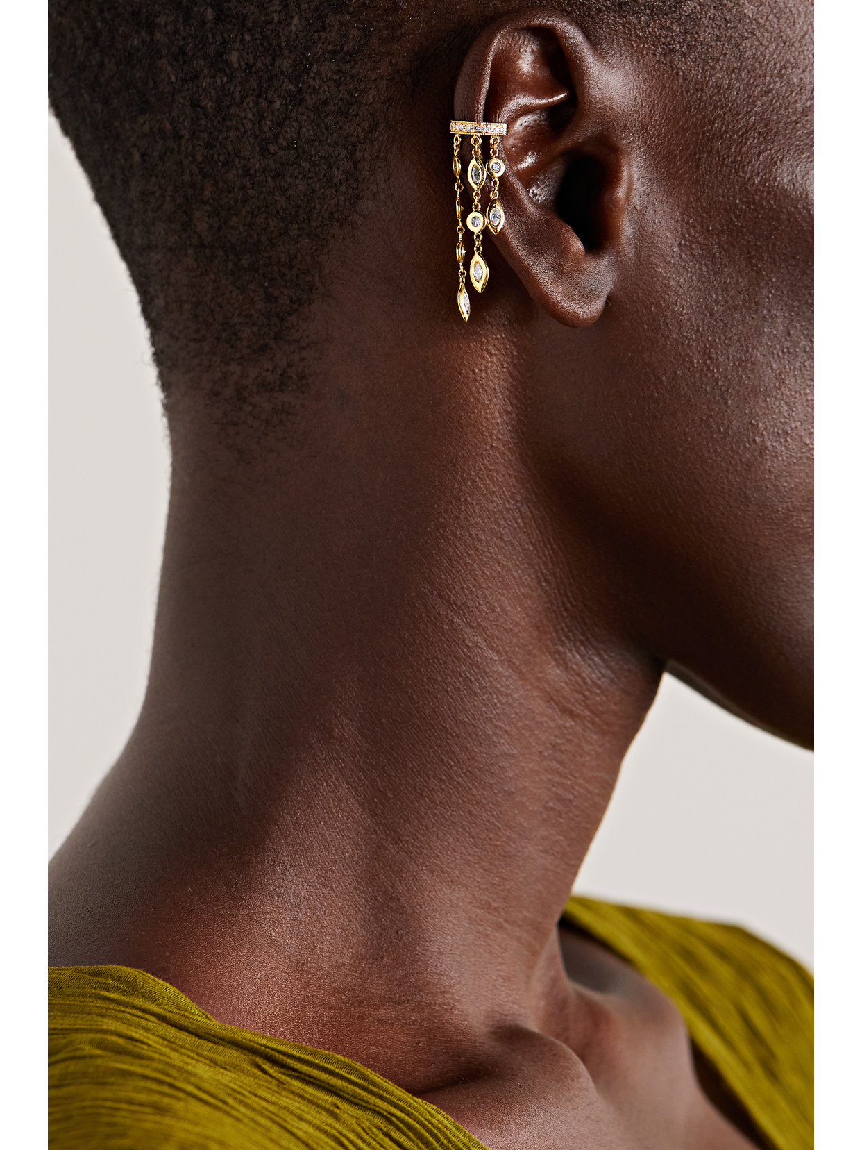 Shop Jacquie Aiche 14-karat Gold Diamond Ear Cuff