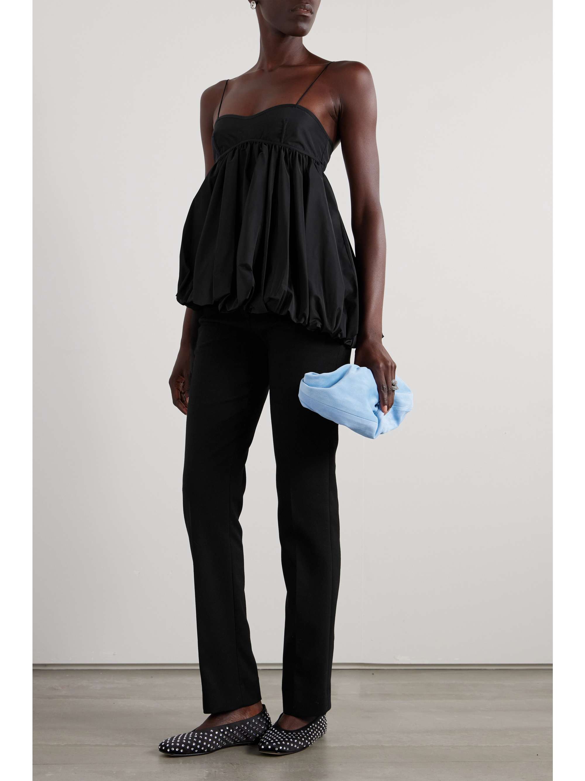 CECILIE BAHNSEN + NET SUSTAIN Shea asymmmetric recycled-faille top ...