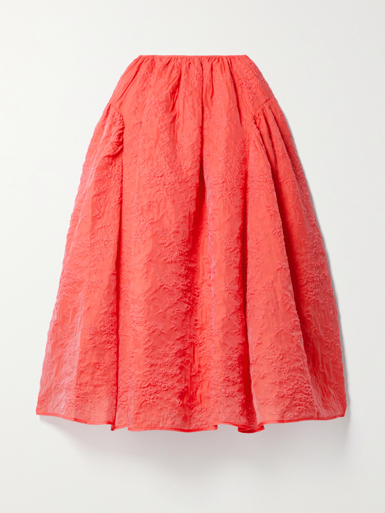 Cecilie Bahnsen - Fatou Paneled Gathered Matelassé Midi Skirt - UK 14