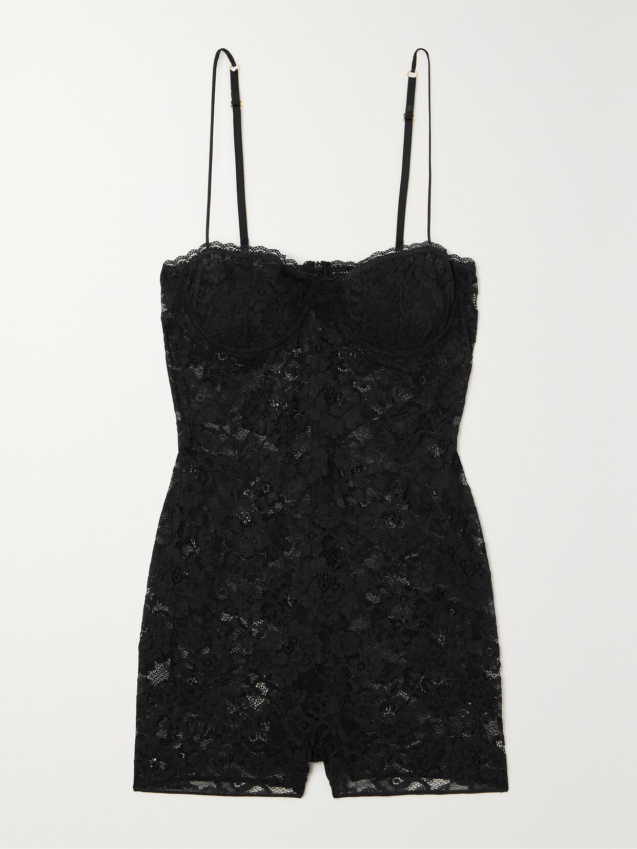 Oséree - O-lover Stretch-lace Playsuit - Black