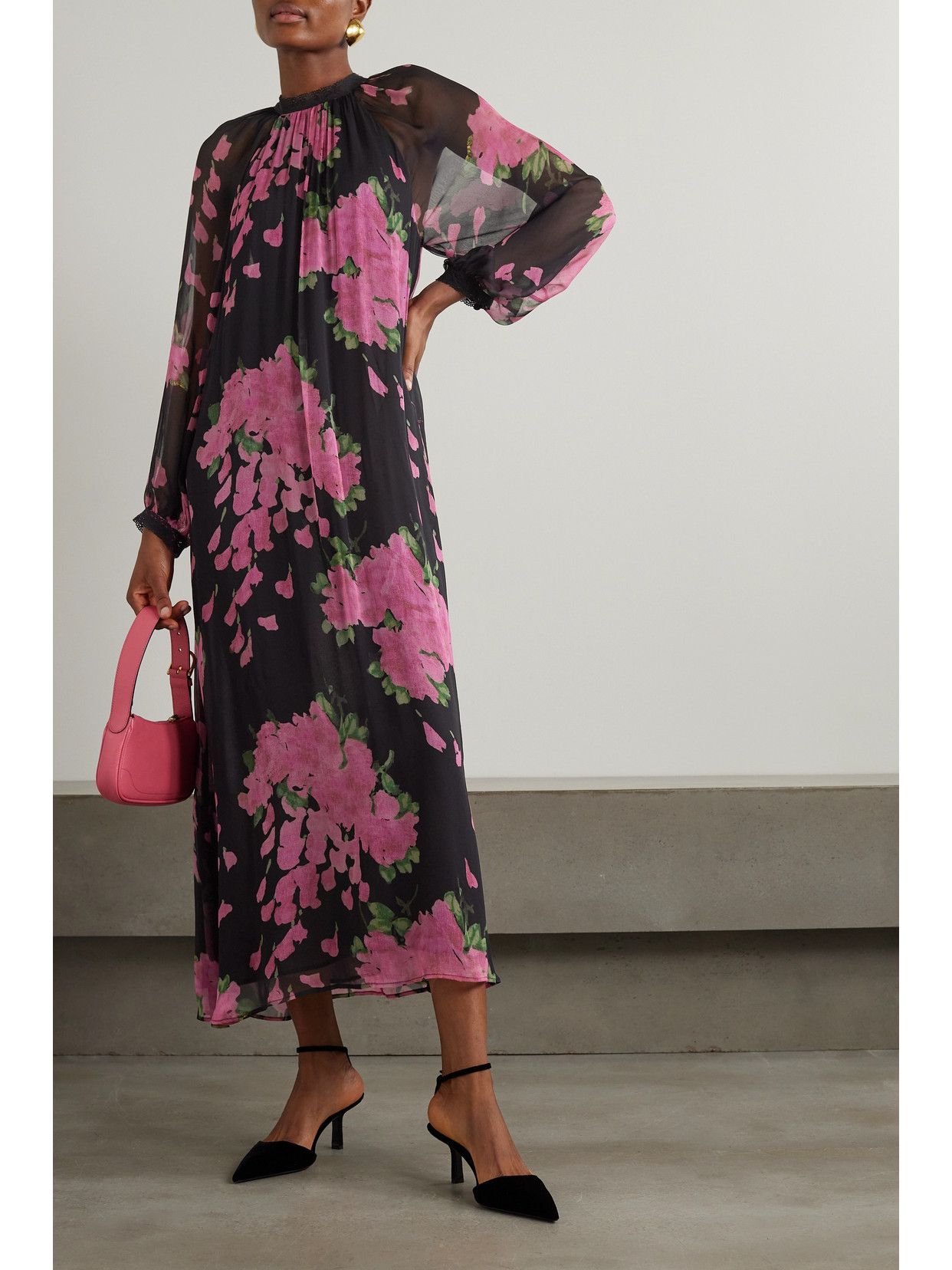 Shop Rixo London Kahlo Lace-trimmed Metallic Floral-jacquard Maxi Dress In Multi