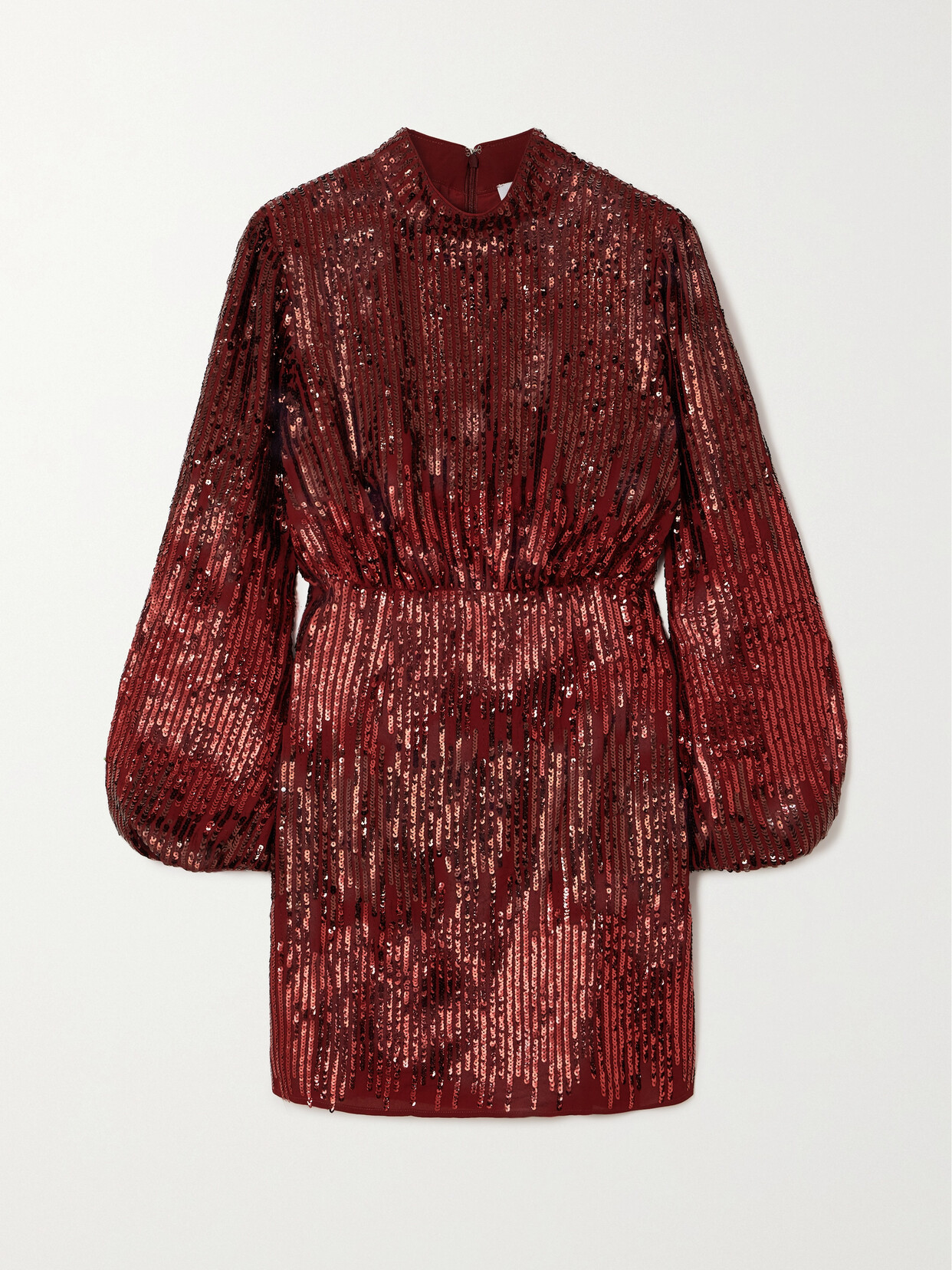 RIXO - Samantha Sequined Crepe Mini Dress - Burgundy