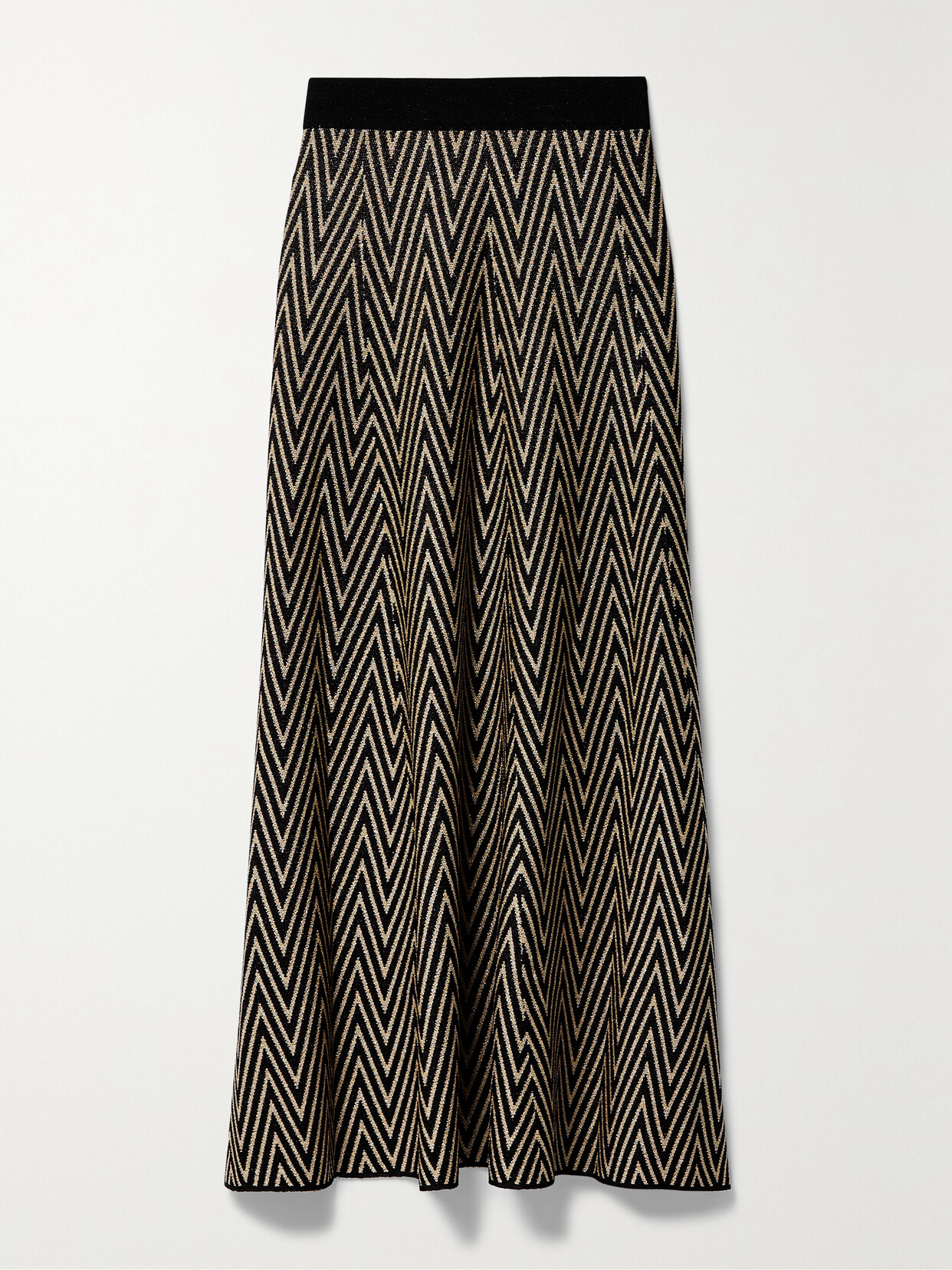 RIXO - Brandy Striped Metallic-jacquard Midi Skirt - Black