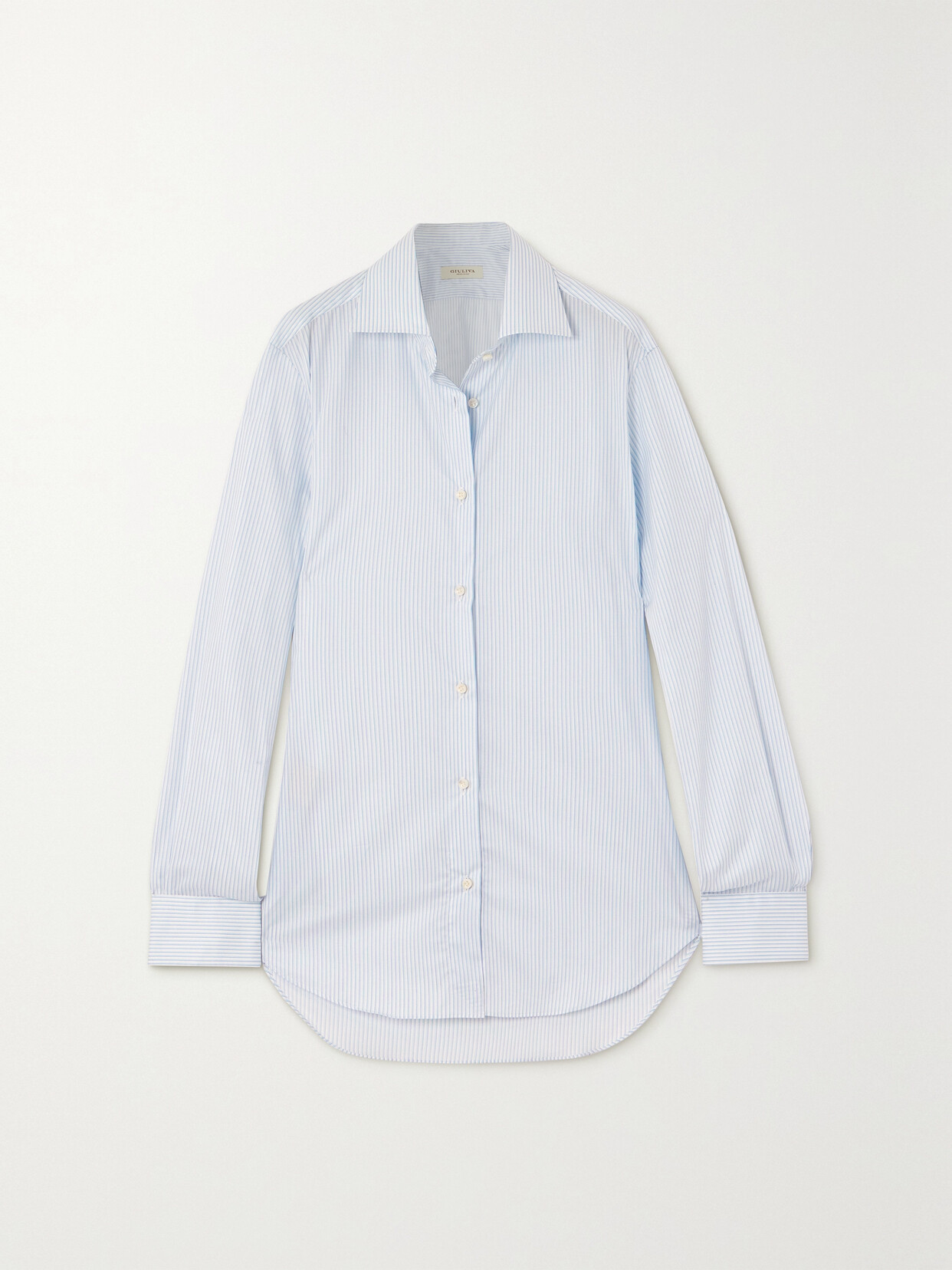 Giuliva Heritage The Husband Striped Cotton-poplin Shirt In Blue