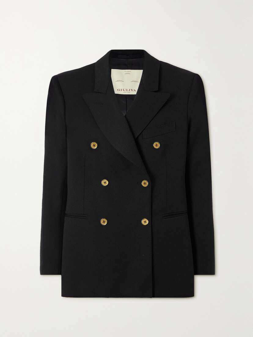 Giuliva Heritage + Net Sustain Cornelia Double-breasted Wool Blazer