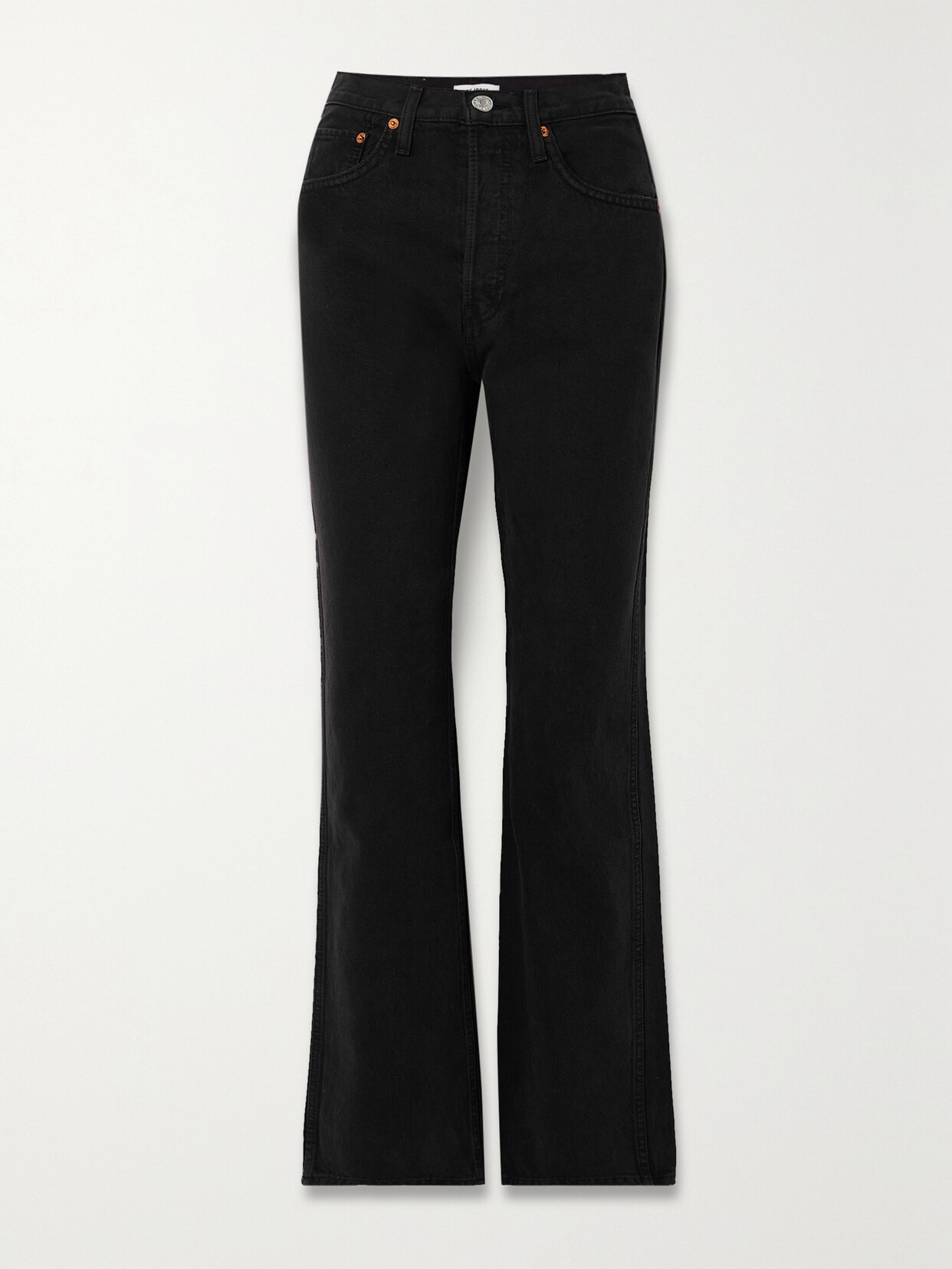 Re/done 90s Loose High-rise Straight-leg Jeans In Black