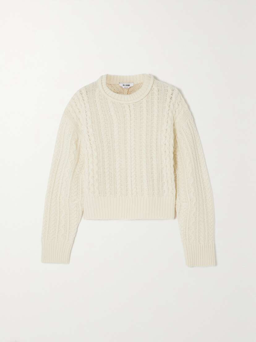 RE/DONE Cable-knit Wool Sweater
