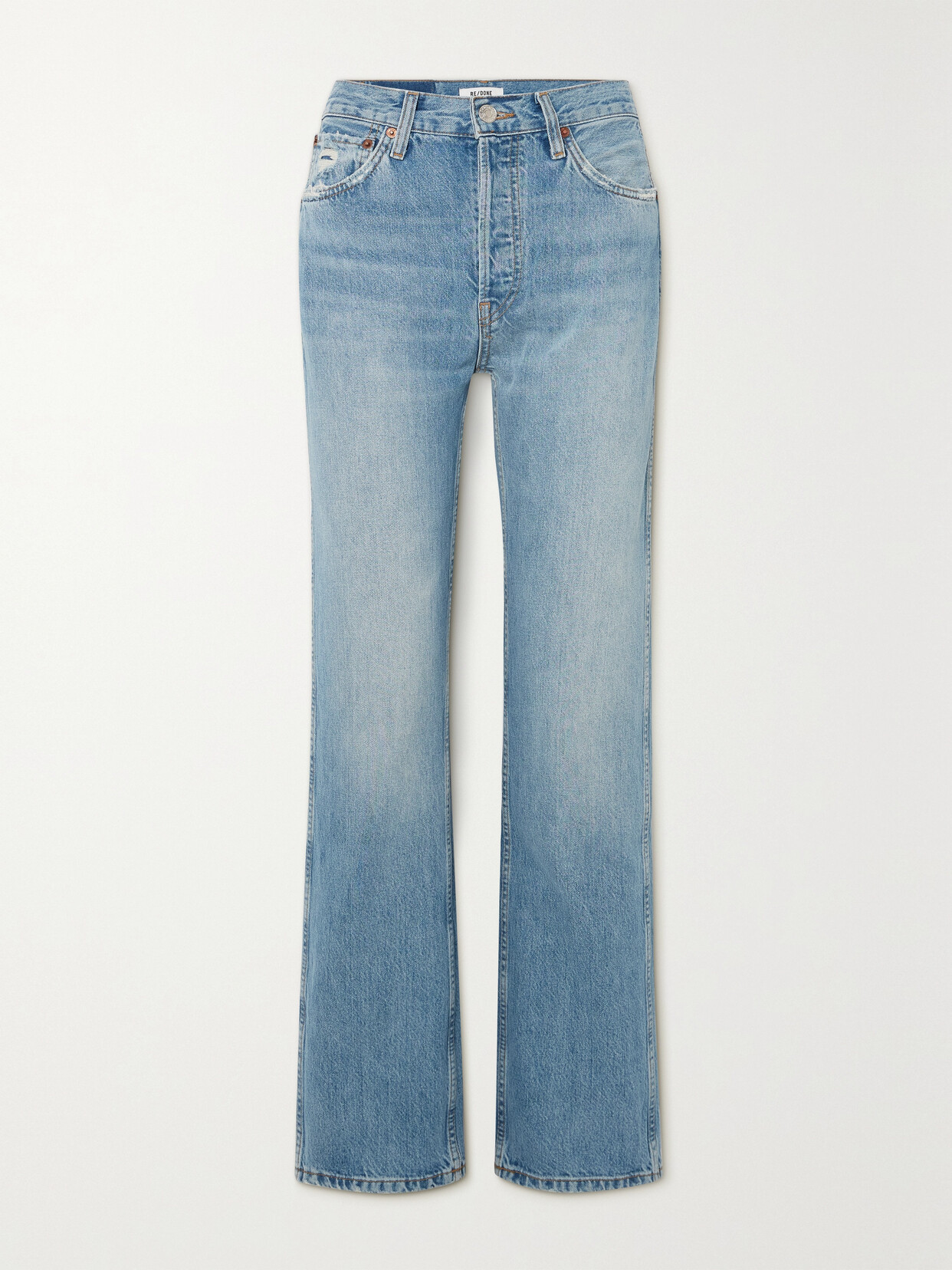 Re/done 90s Loose High-rise Straight-leg Jeans In Blue