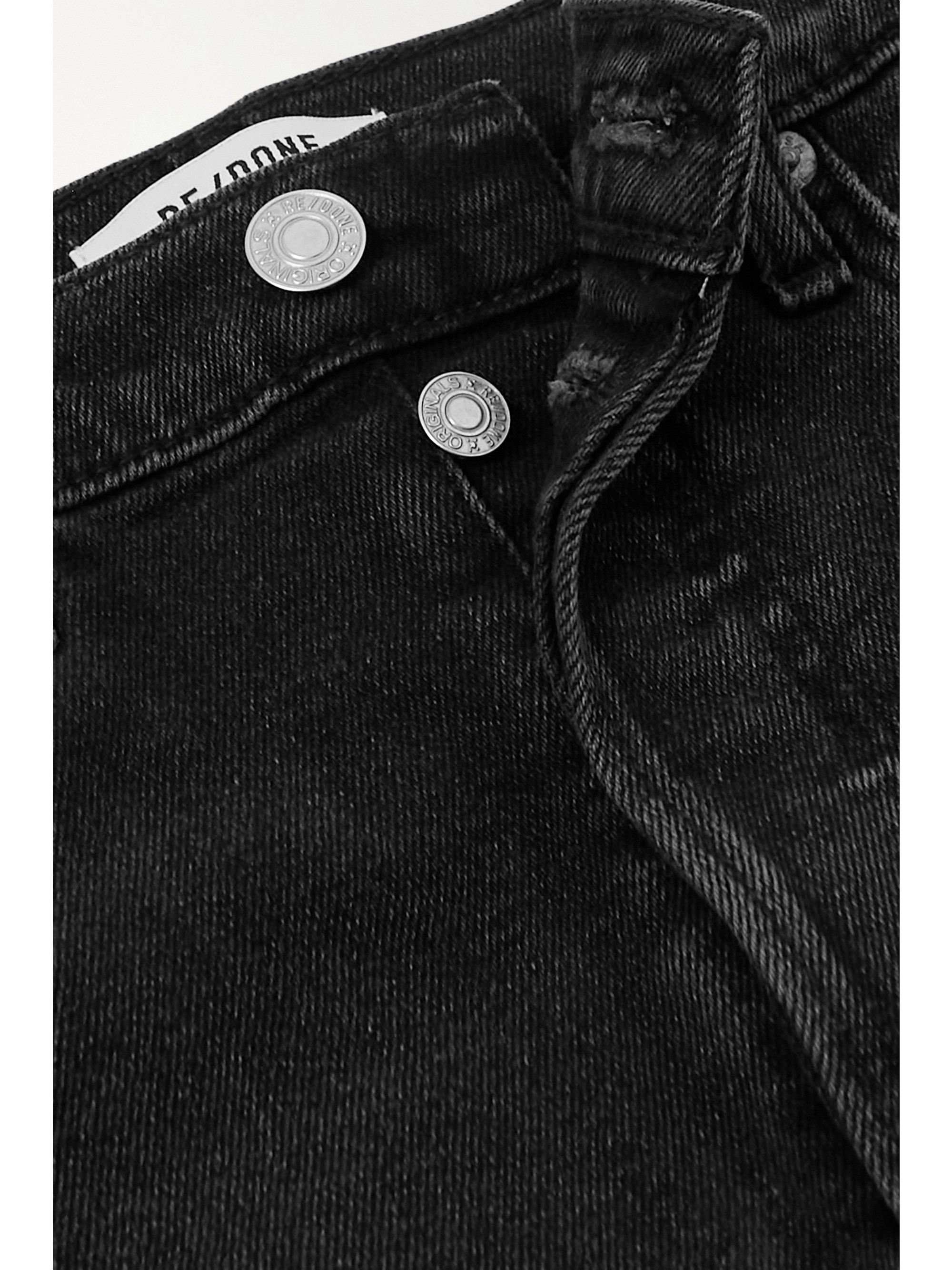 RE/DONE 70s Stove Pipe cropped distressed high-rise straight-leg jeans