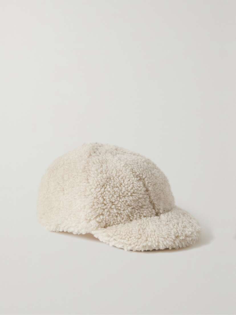 Cordova Davos Leather-trimmed Shearling Baseball Cap