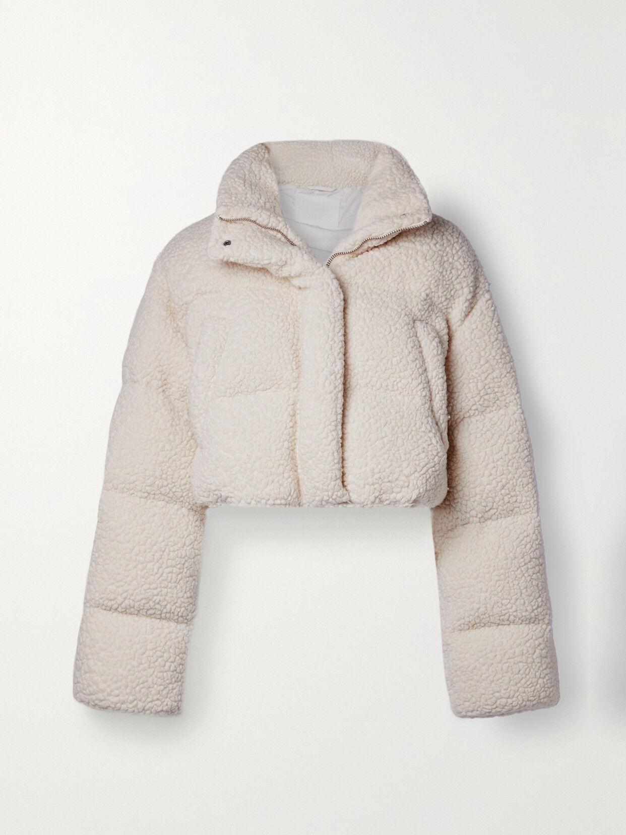 Cordova - Kozzy Cropped Padded Quilted Wool-blend Fleece Jacket - Cream