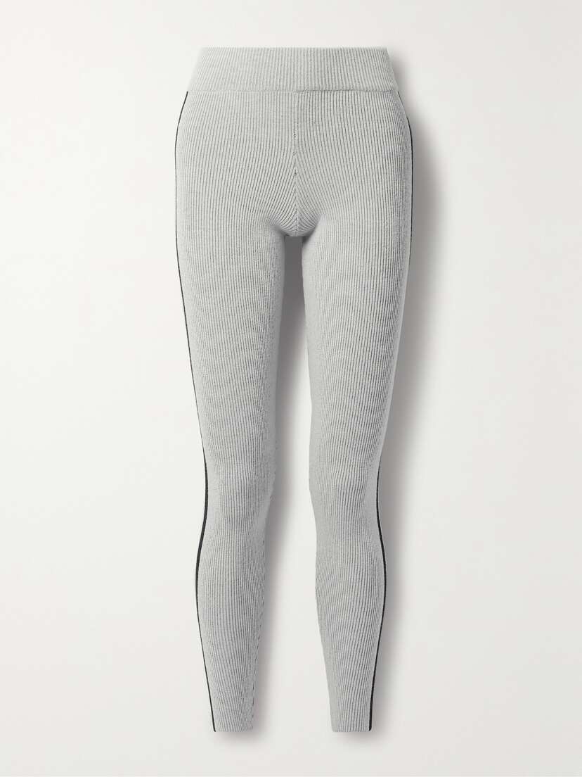 Cordova Soelden Striped Ribbed Stretch-merino Wool Leggings