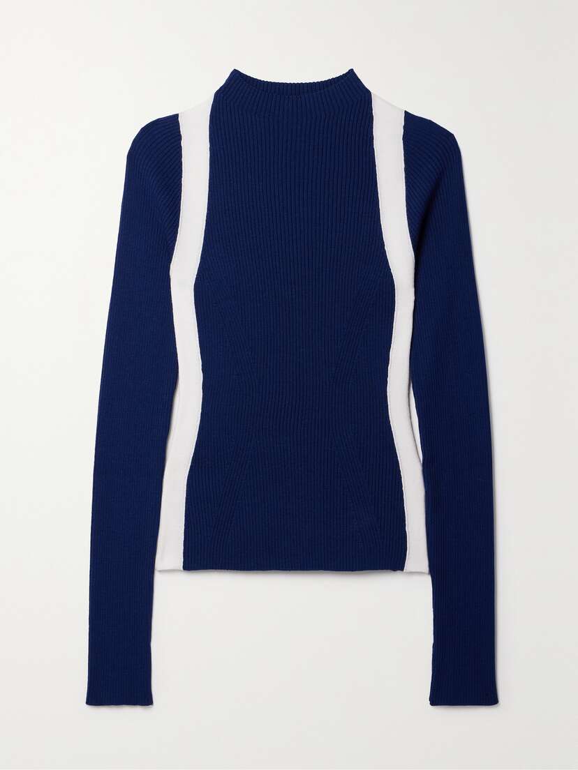 Cordova Pista Paneled Ribbed Merino Wool Sweater