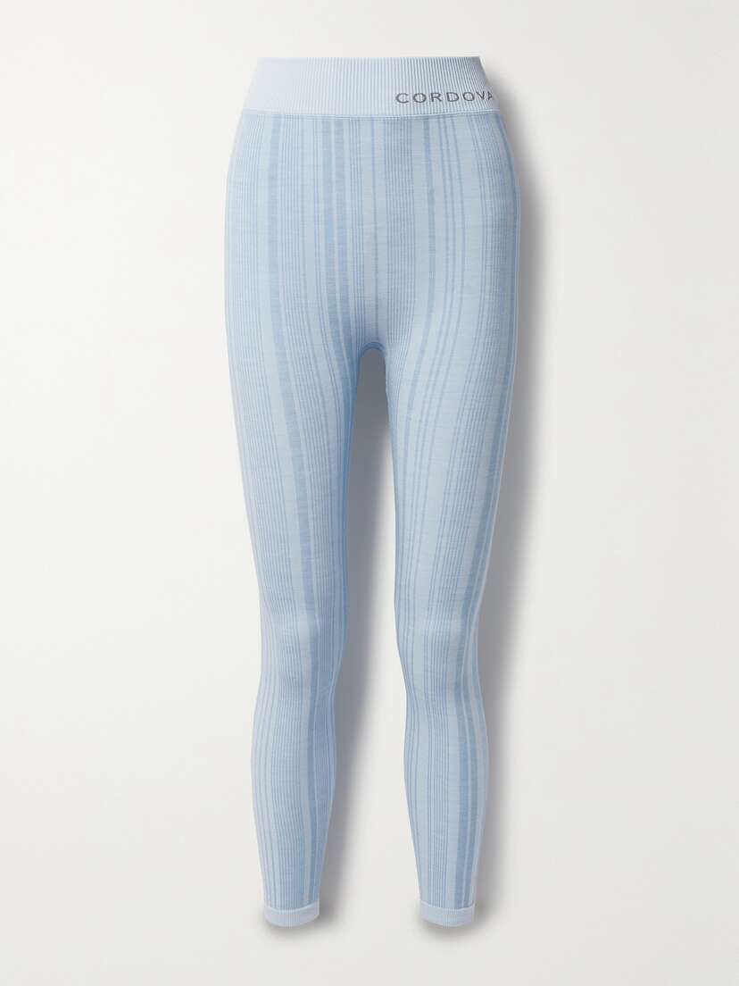 Cordova Sol Striped Ribbed-knit Leggings