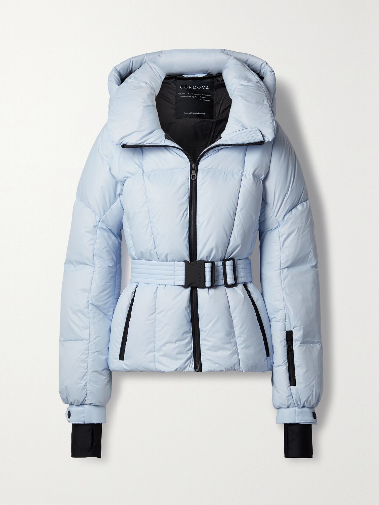 Cordova - Monterossa Belted Hooded Quilted Down Ski Jacket - Blue