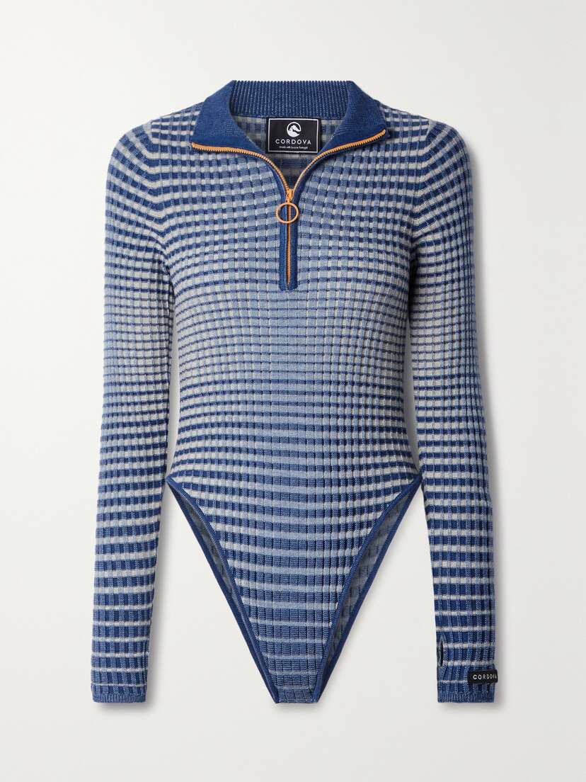 Cordova Valais Ribbed Striped Merino Wool Bodysuit