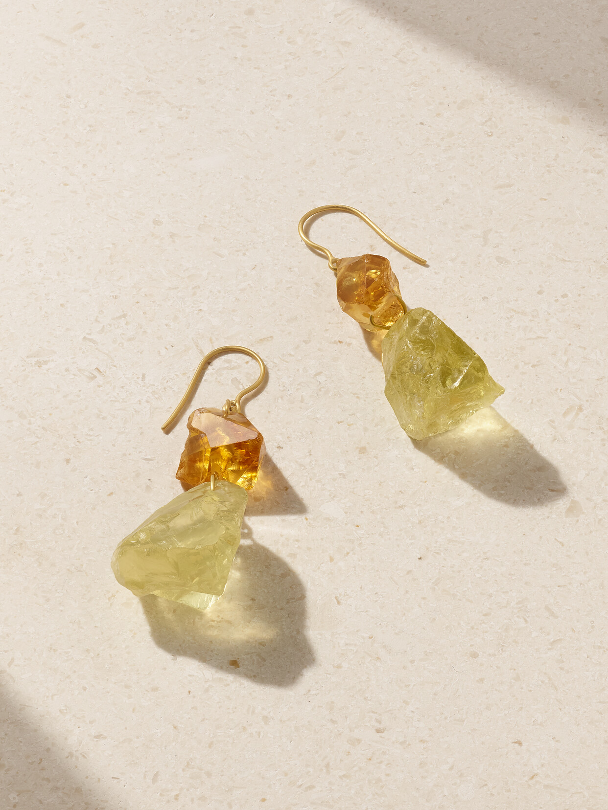 Pippa Small 18-karat Gold, Citrine And Quartz Earrings