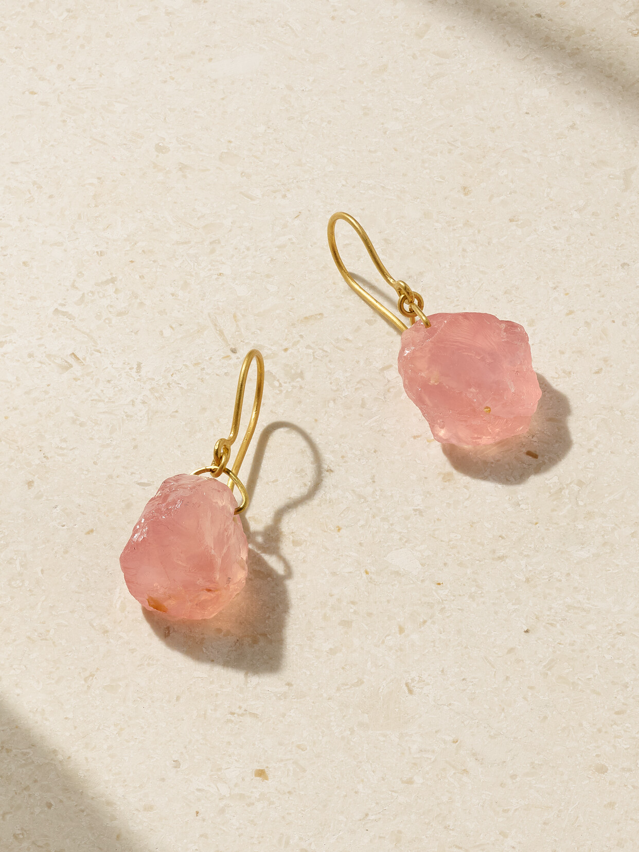 Pippa Small 18-karat Gold Rose Quartz Earrings