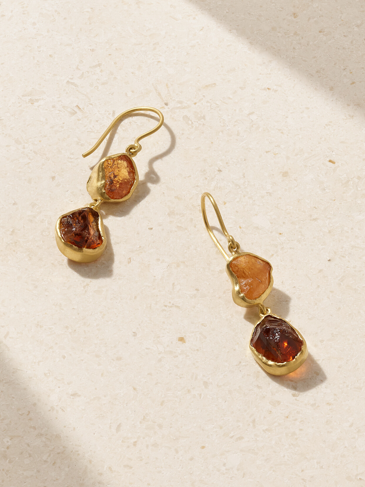 Pippa Small 18-karat Gold, Garnet And Citrine Earrings