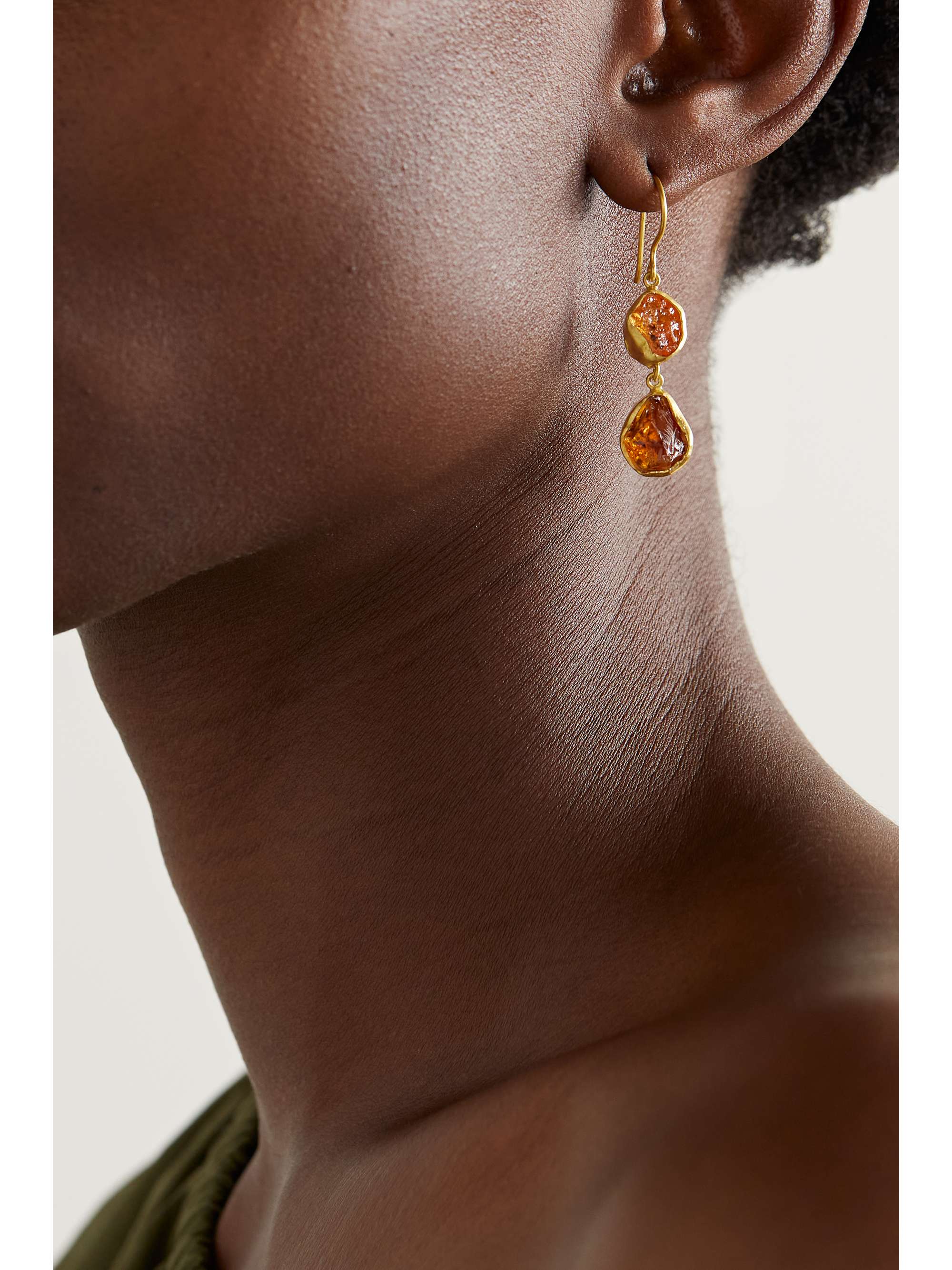 PIPPA SMALL 18 karat gold garnet and citrine earrings NET A PORTER